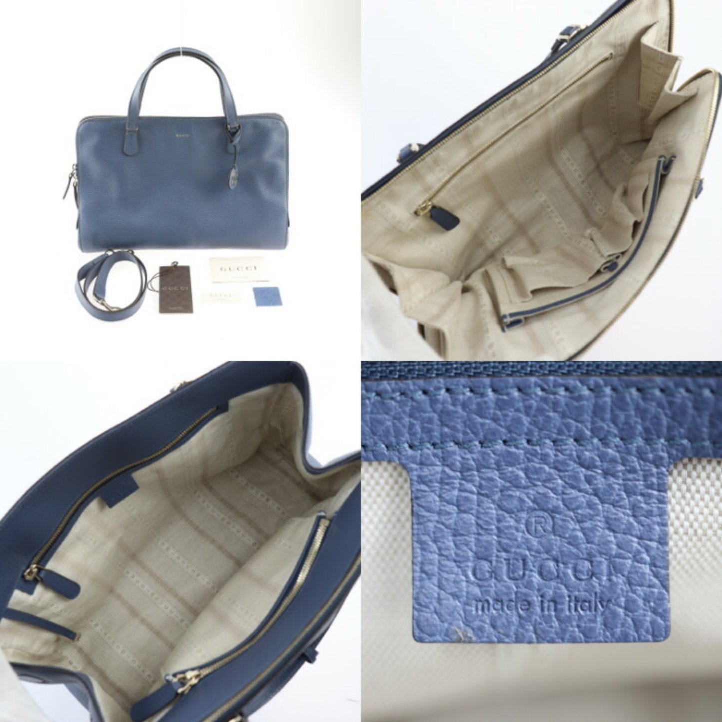 Gucci Interlocking G, Blue, Leather, handbag