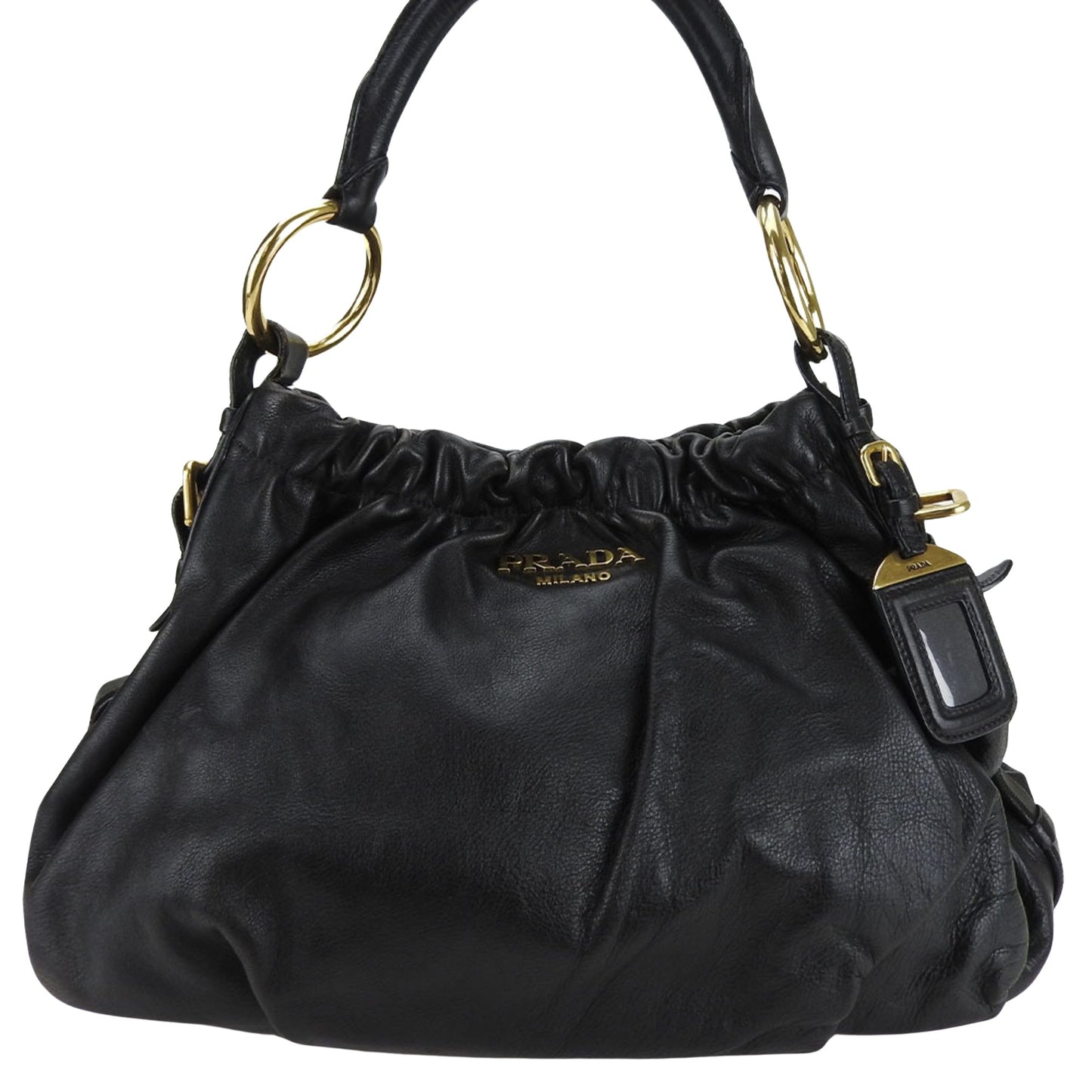 Prada Saffiano, Black, Leather, handbag