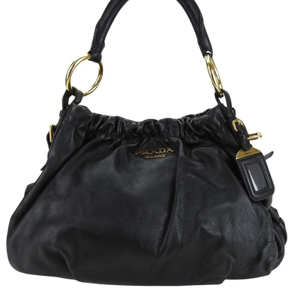 Prada Saffiano, Black, Leather, handbag