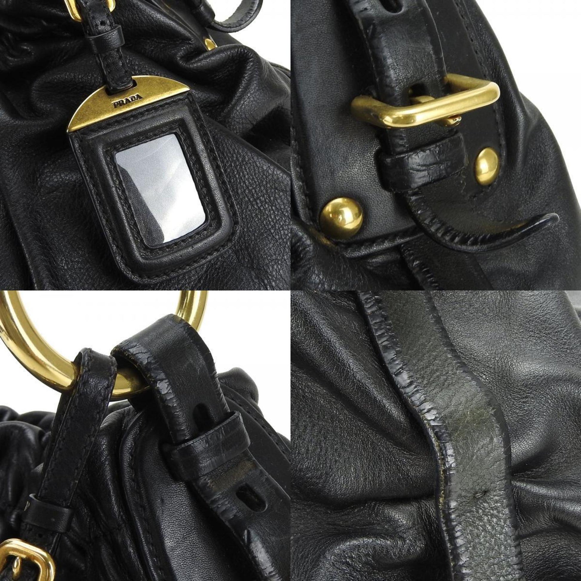 Prada Saffiano, Black, Leather, handbag