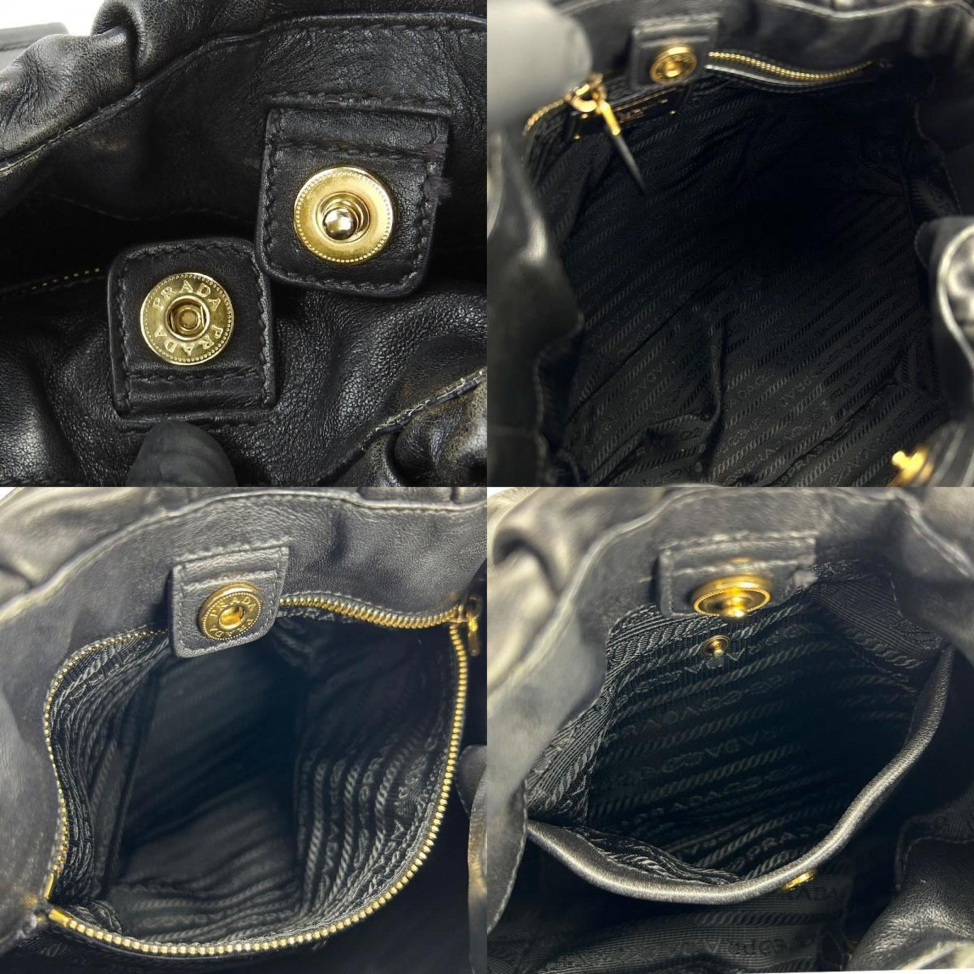 Prada Saffiano, Black, Leather, handbag