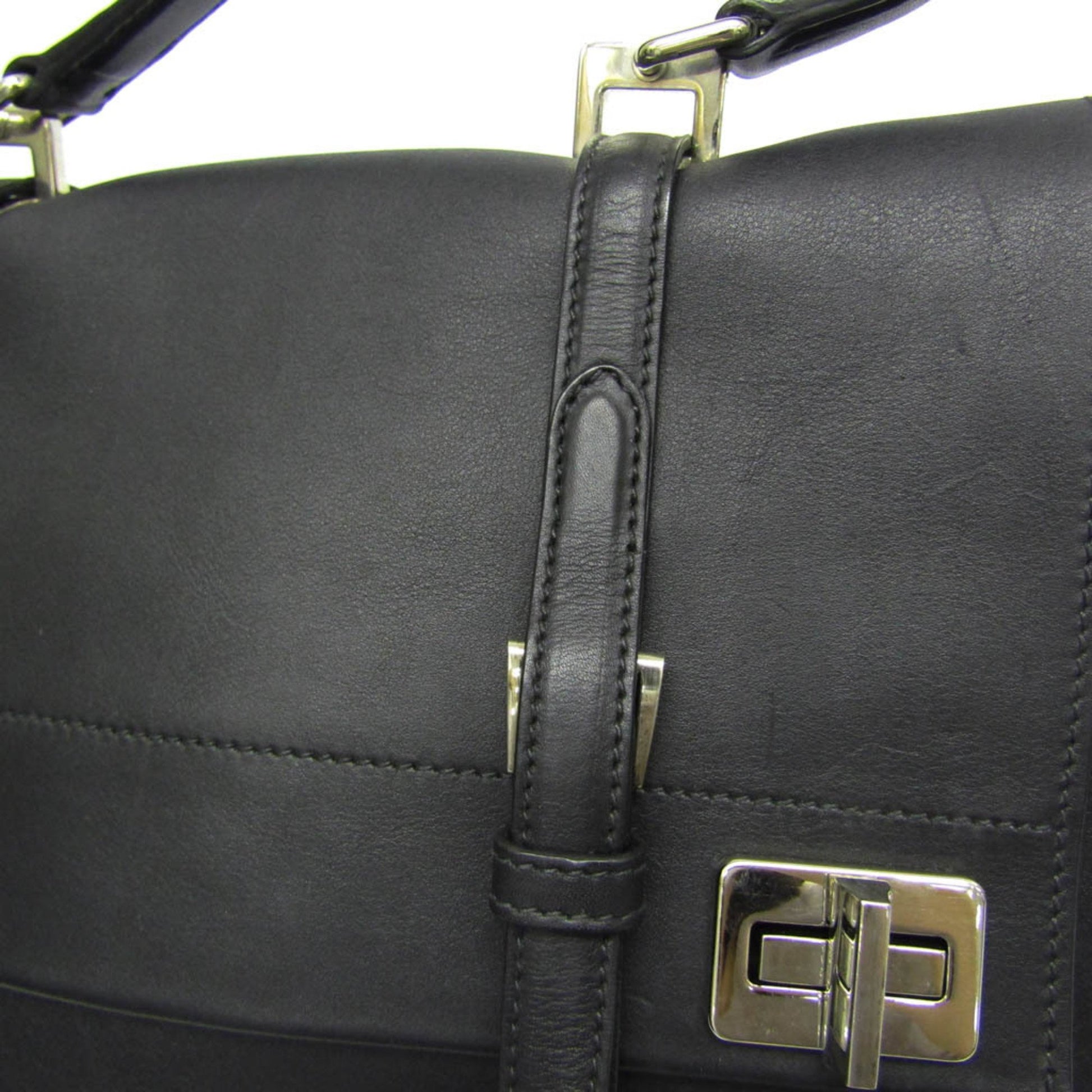 Prada Vitello, Black, Leather, handbag