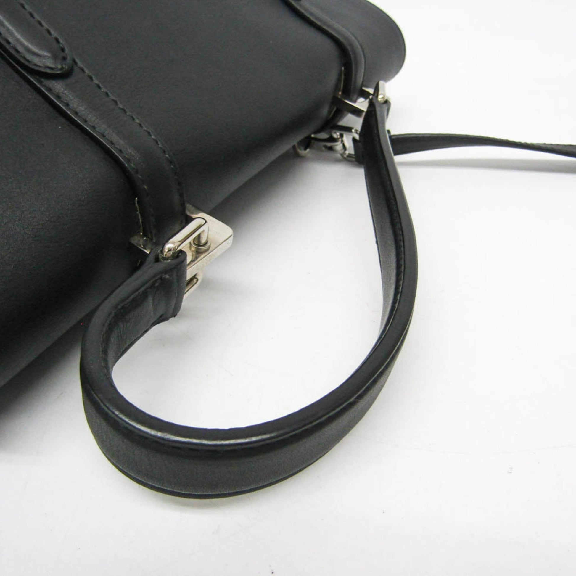 Prada Vitello, Black, Leather, handbag