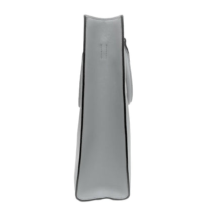 Prada Triangle Logo, Grey, Leather, handbag