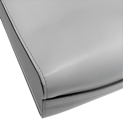 Prada Triangle Logo, Grey, Leather, handbag