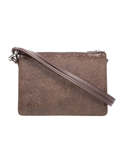 Christian Dior HAND MONOGRAM OBLIQUE glossy, Gray, Patent Leather, Clutch