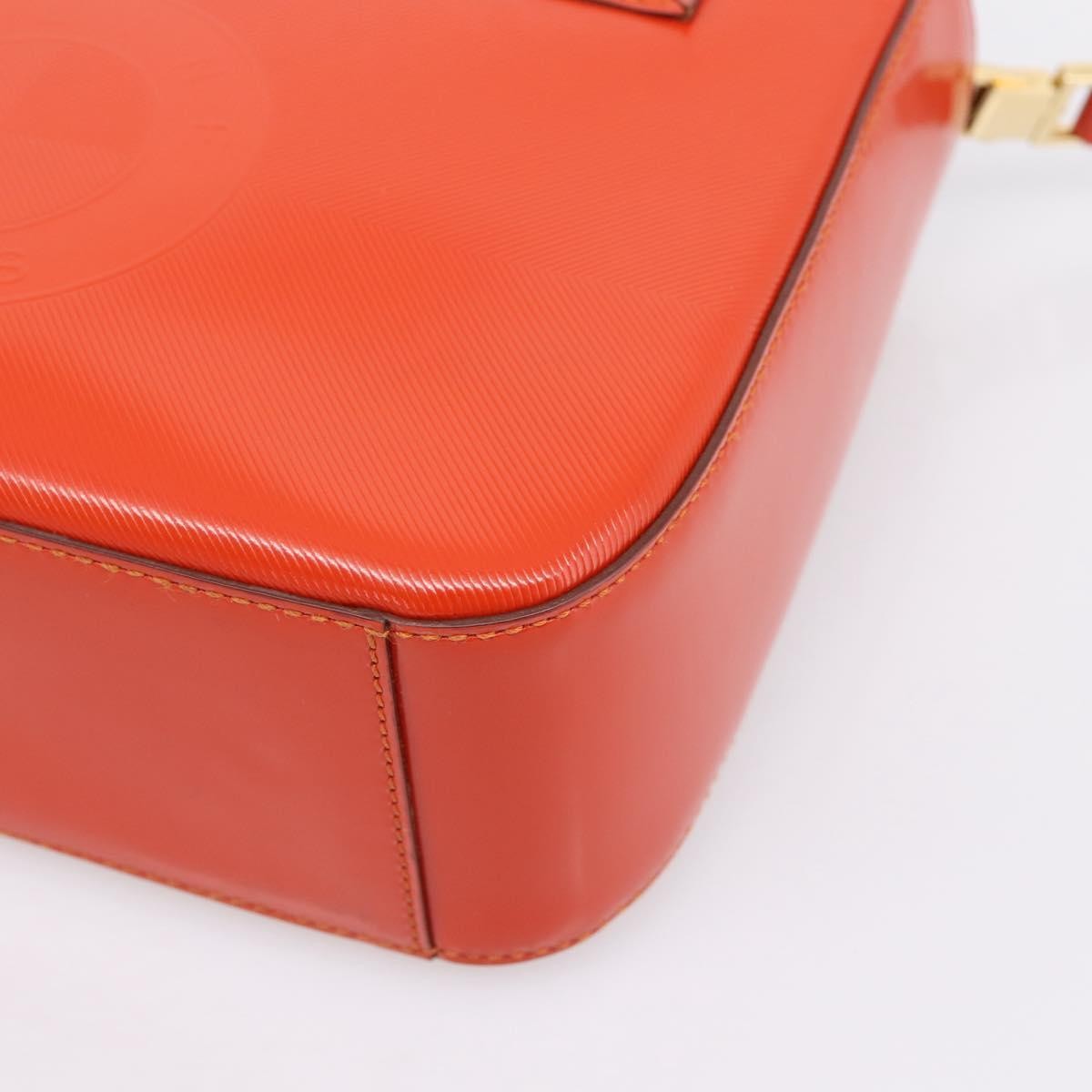 Celine Top Handle Leather, Orange, Leather, Handbag