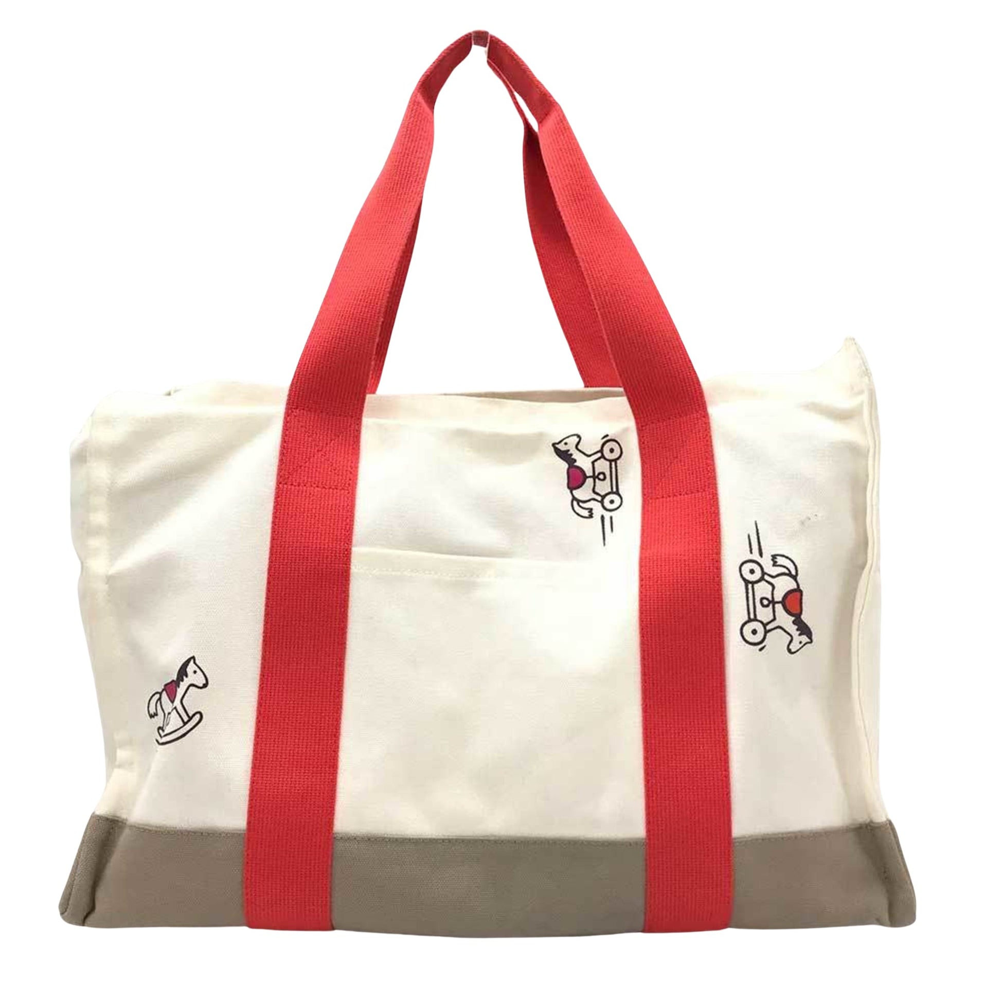 Hermès Adada, Beige, Canvas, tote