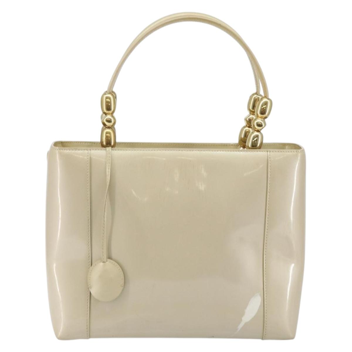 Christian Dior Diorissimo Tote Patent leather, BEIGE, LEATHER, Tote bag