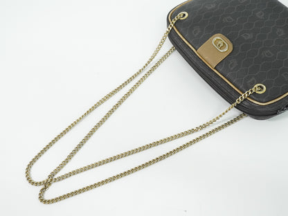 Christian Dior Vintage Honeycomb Canvas, Black, Canvas, Shoulder Bag
