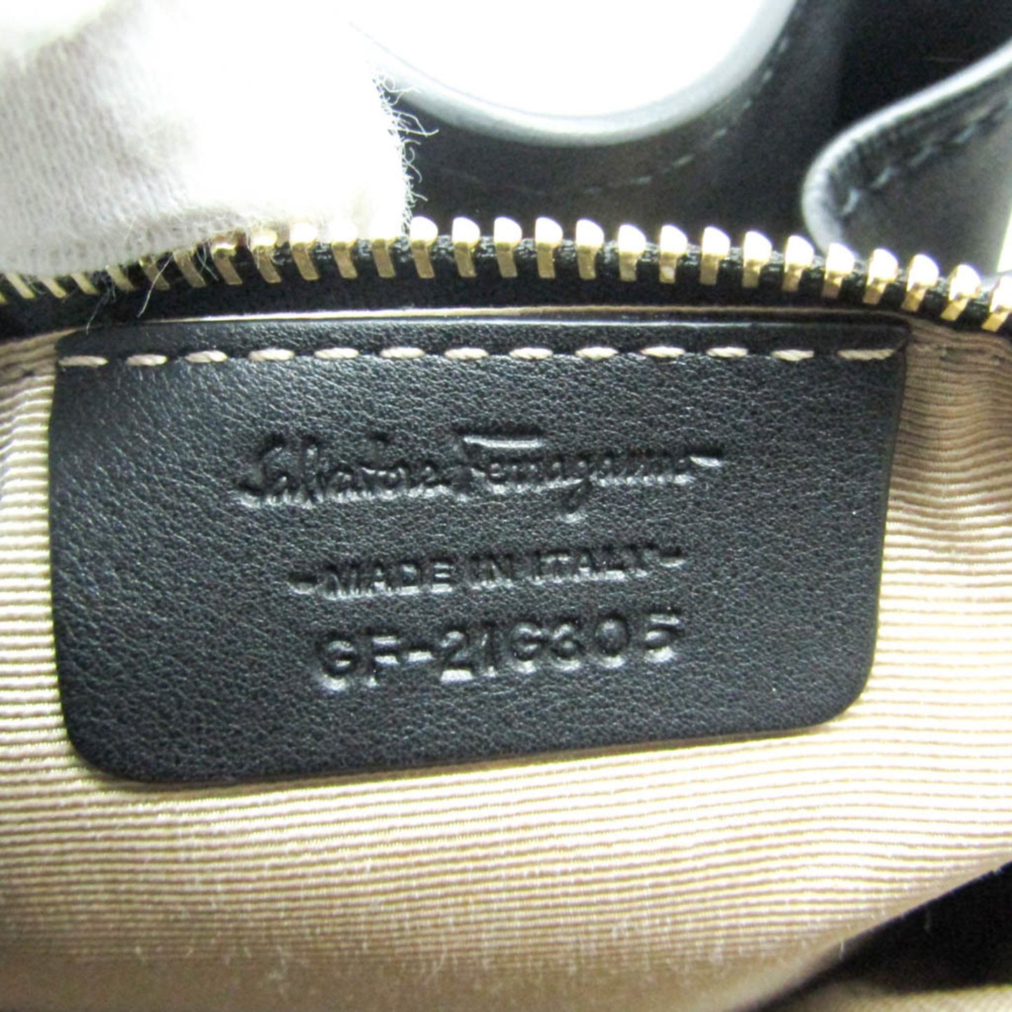 Salvatore Ferragamo Gancini, Beige, Canvas, handbag