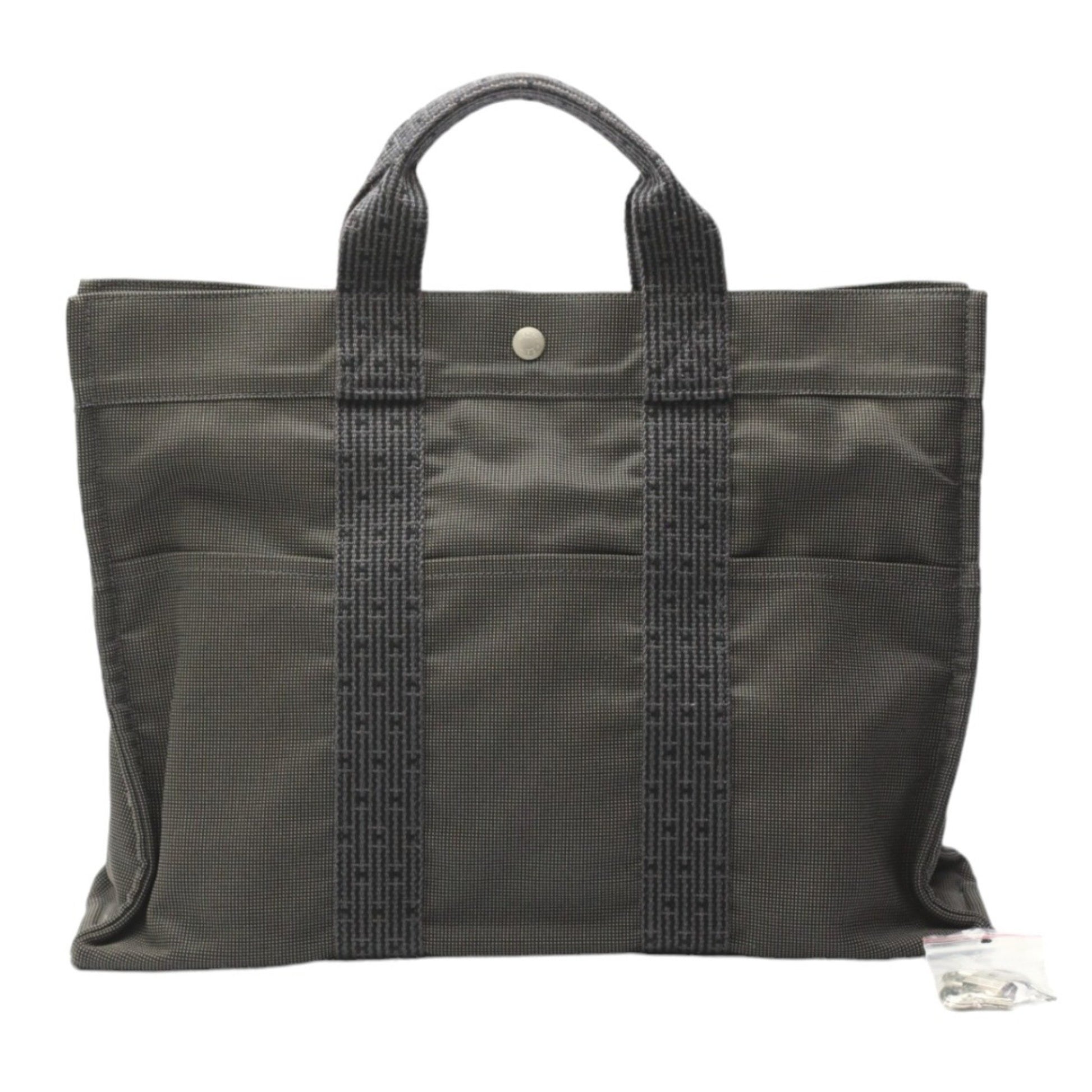 Hermès Herline, Grey, Canvas, tote