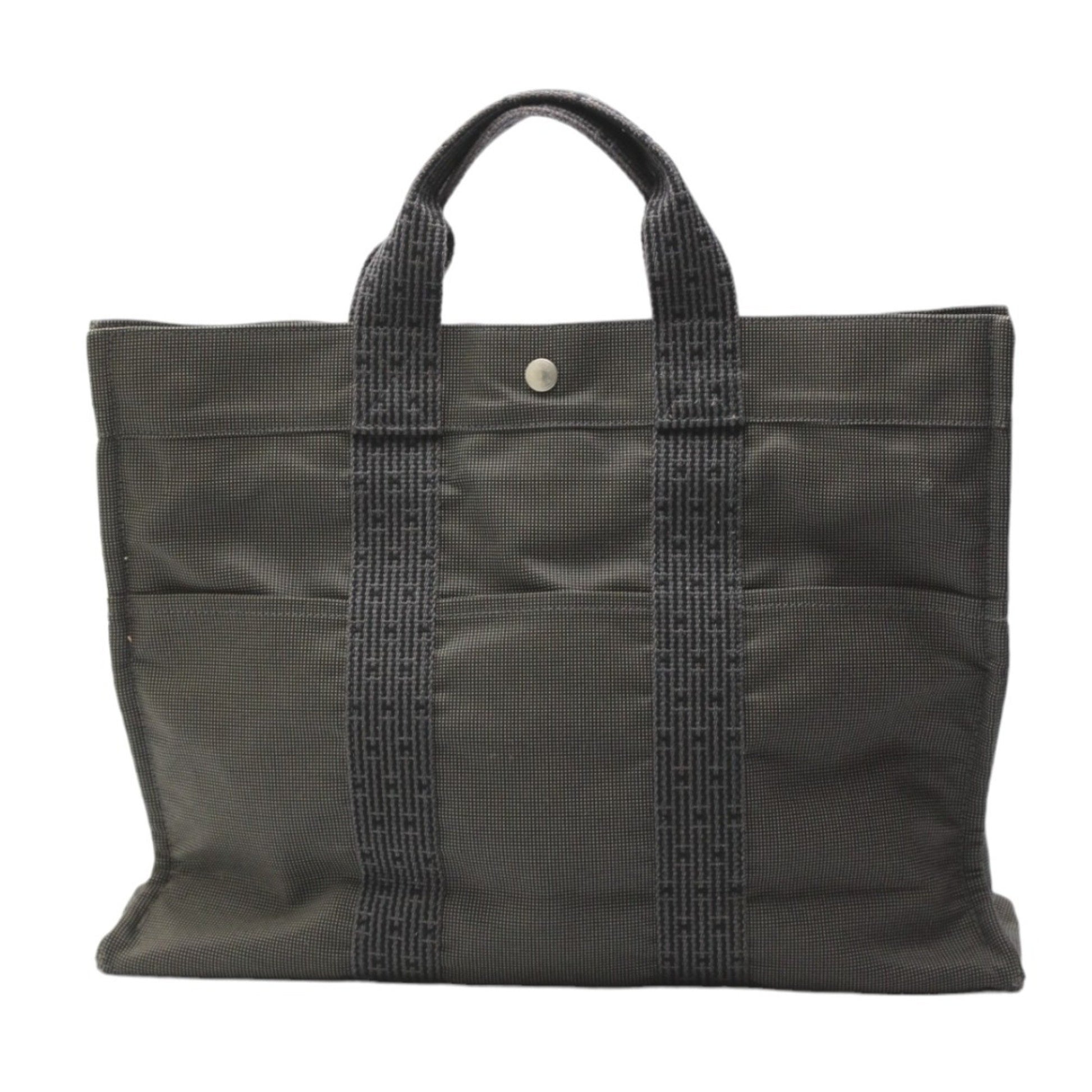 Hermès Herline, Grey, Canvas, tote