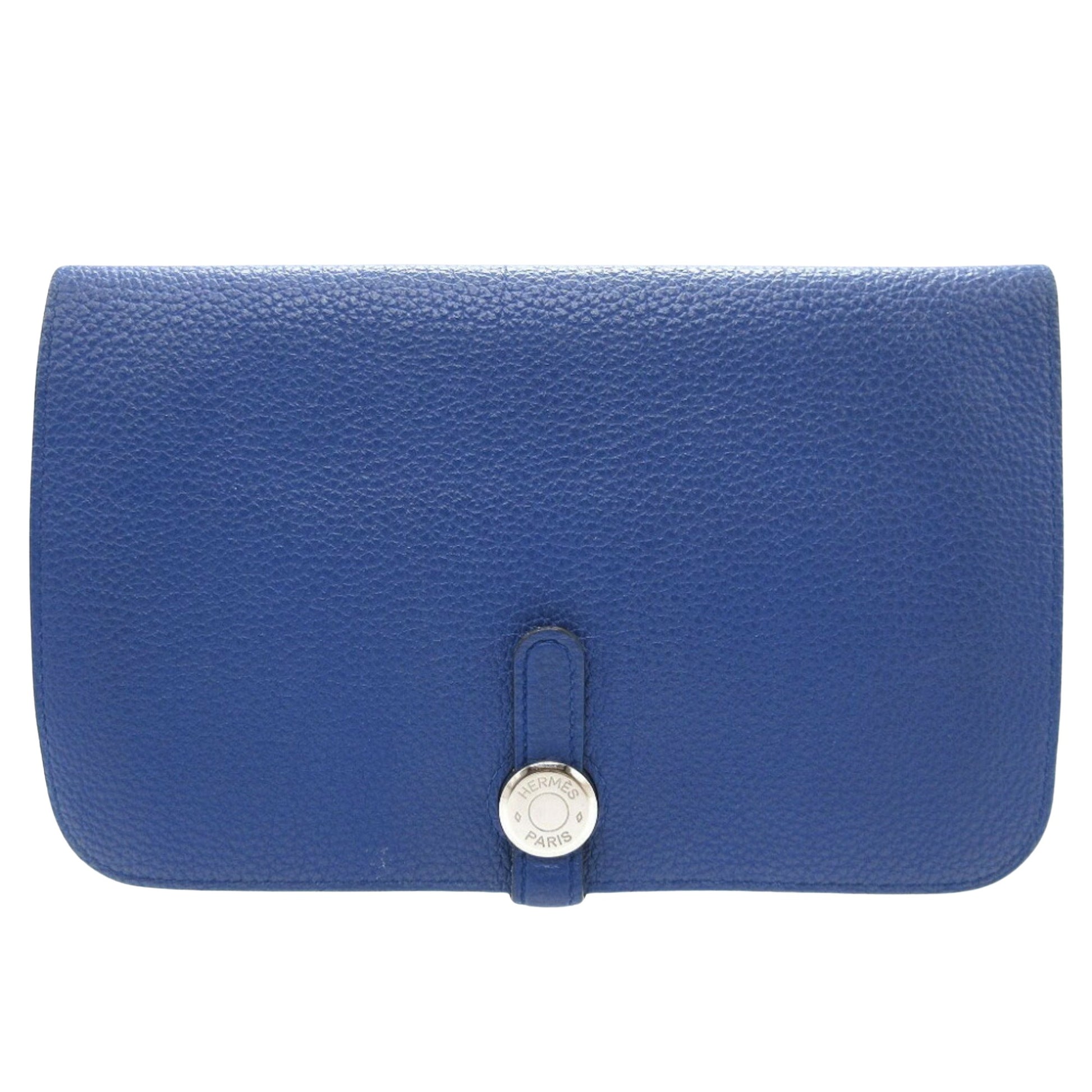 Hermès Dogon, Blue, Leather, wallet