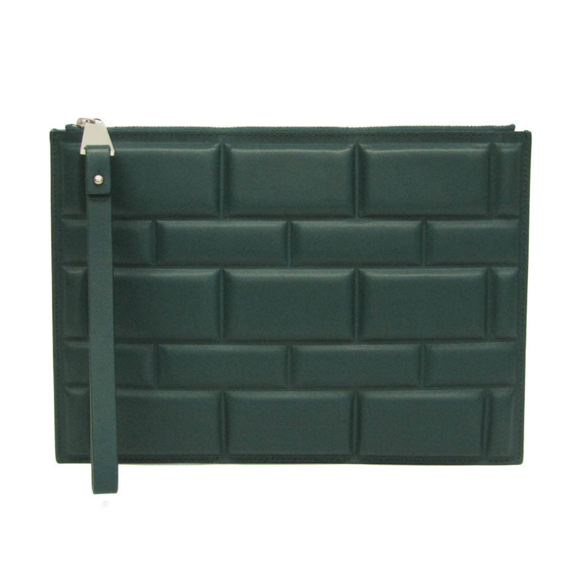 Bottega Veneta Bloc, Turquoise, Leather, clutch