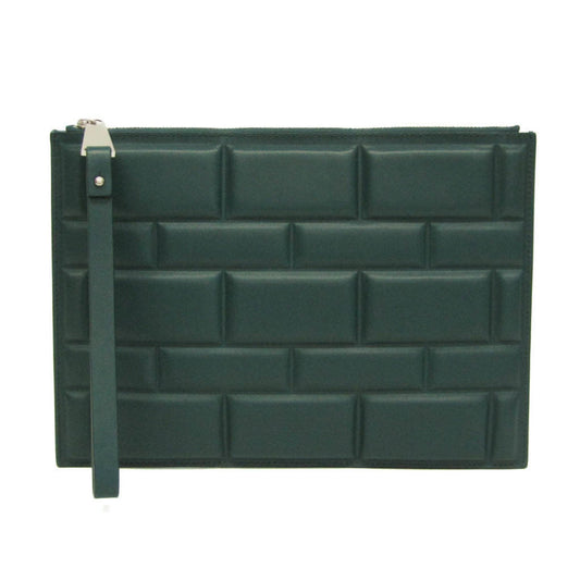 Bottega Veneta Bloc, Turquoise, Leather, clutch