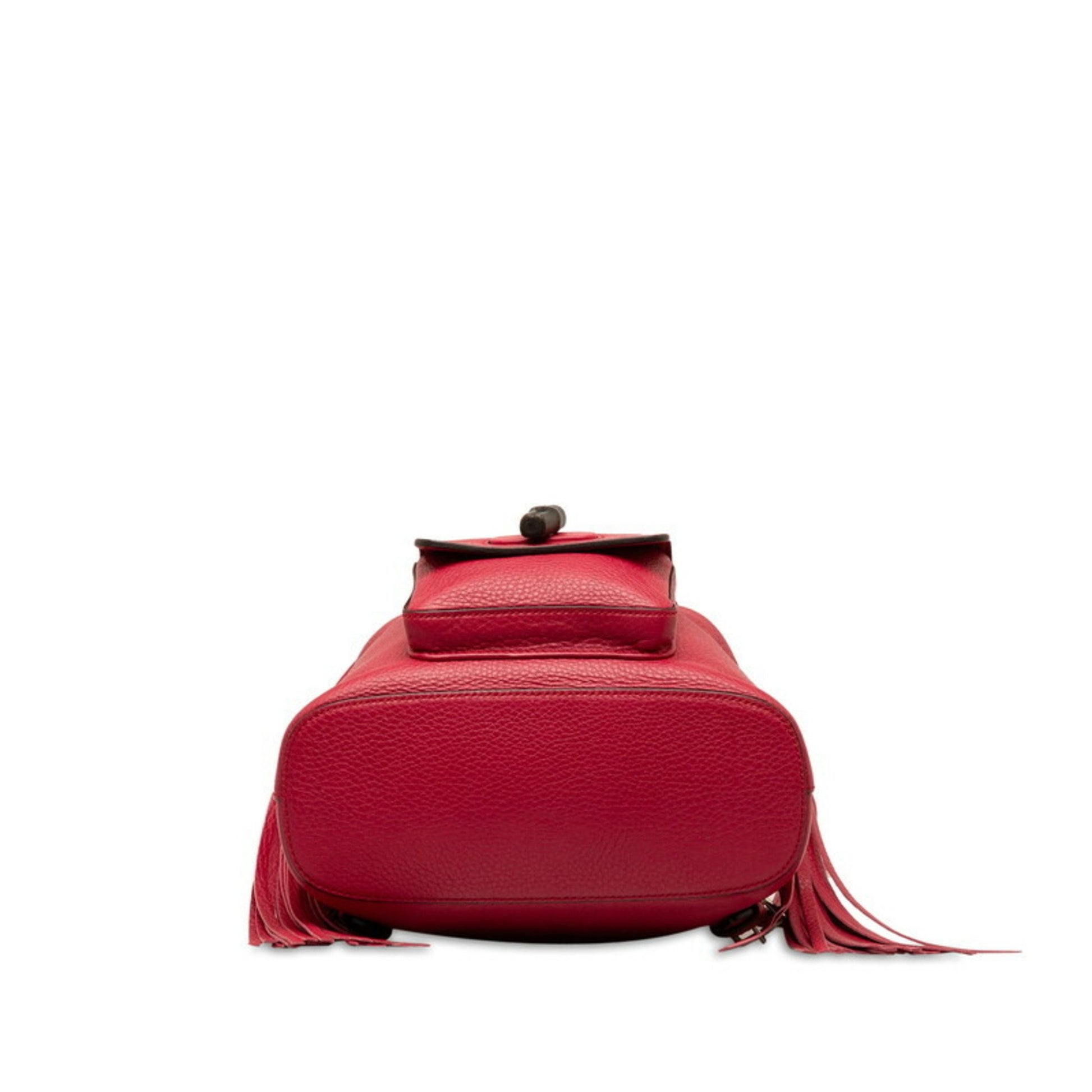 Gucci Bamboo, Red, Leather, backpack