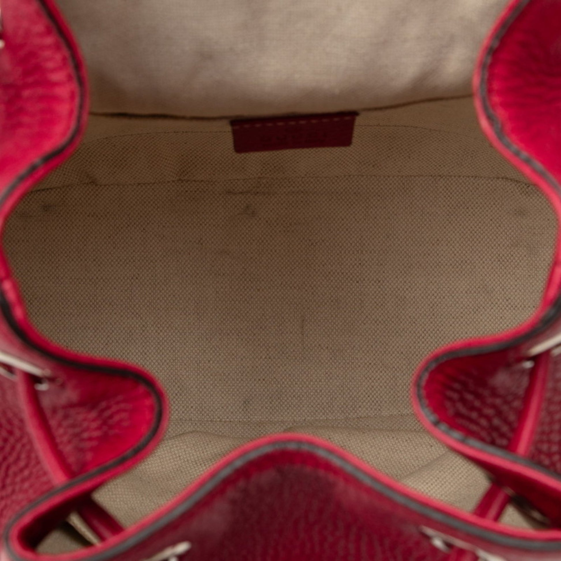 Gucci Bamboo, Red, Leather, backpack