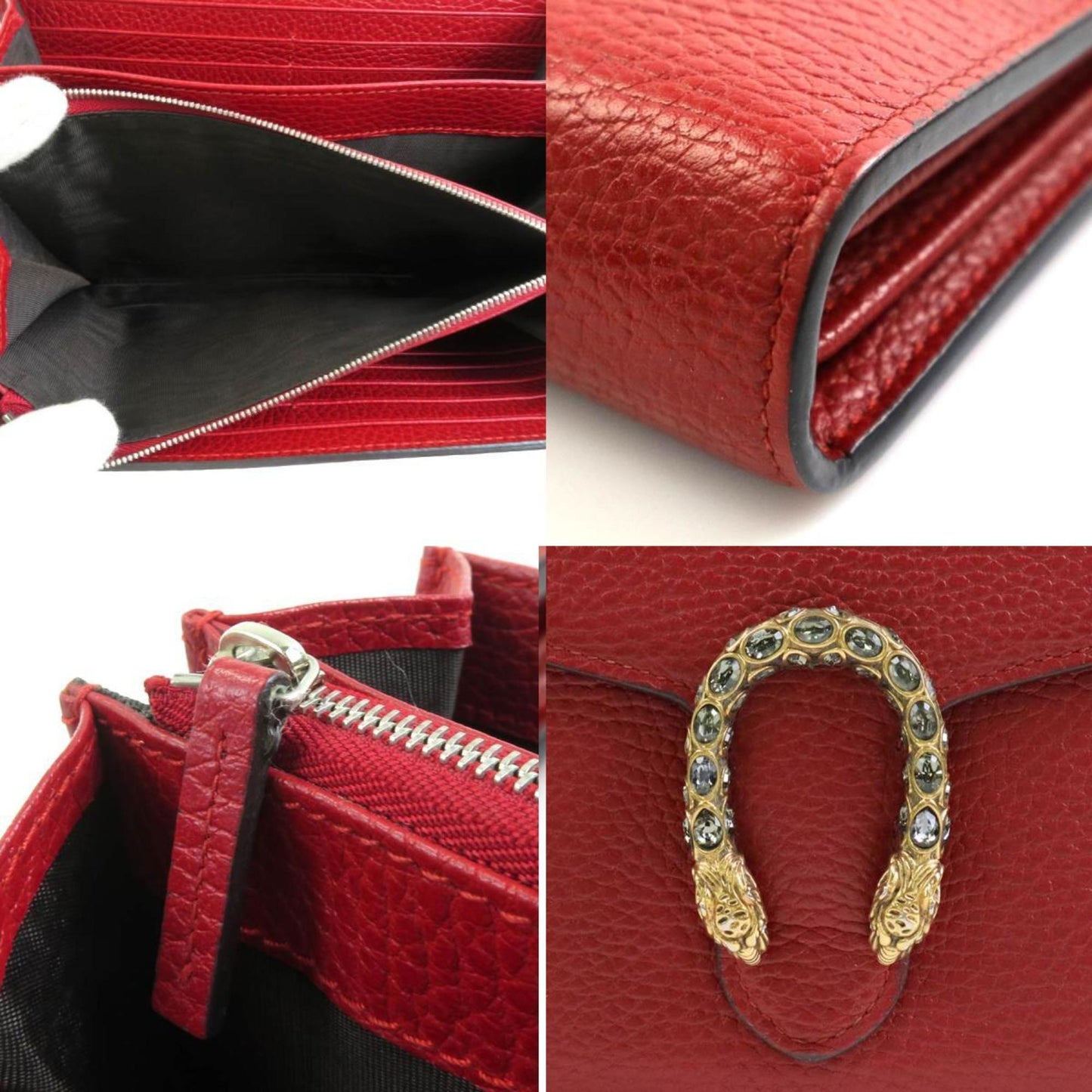 Gucci Dionysus, Red, Leather, wallet