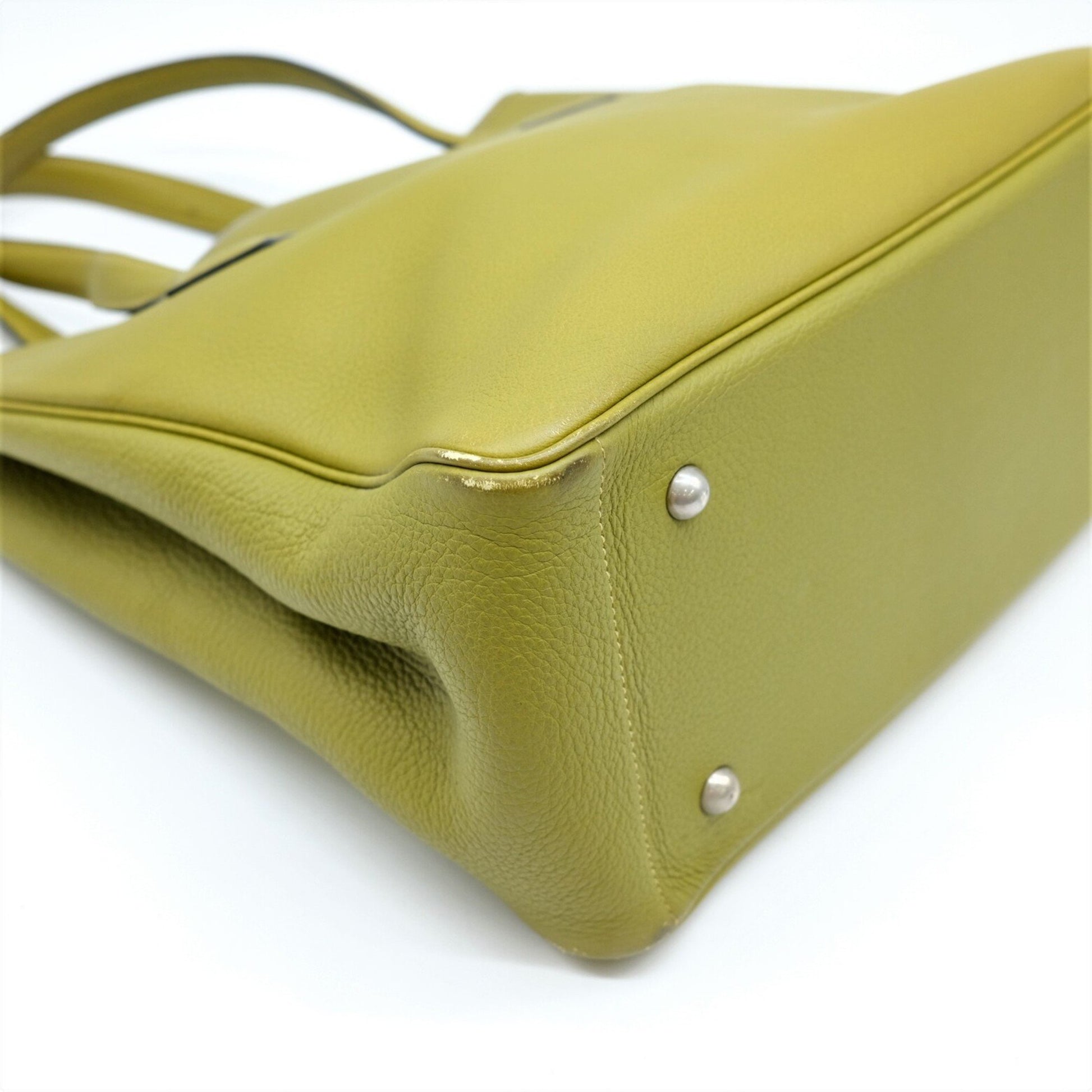 Hermès Victoria, Green, Leather, tote