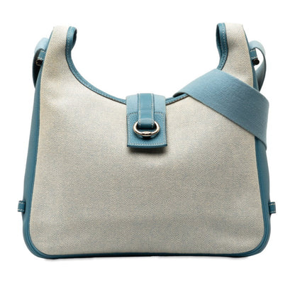 Hermès Tsako, Blue, Canvas, shoulder