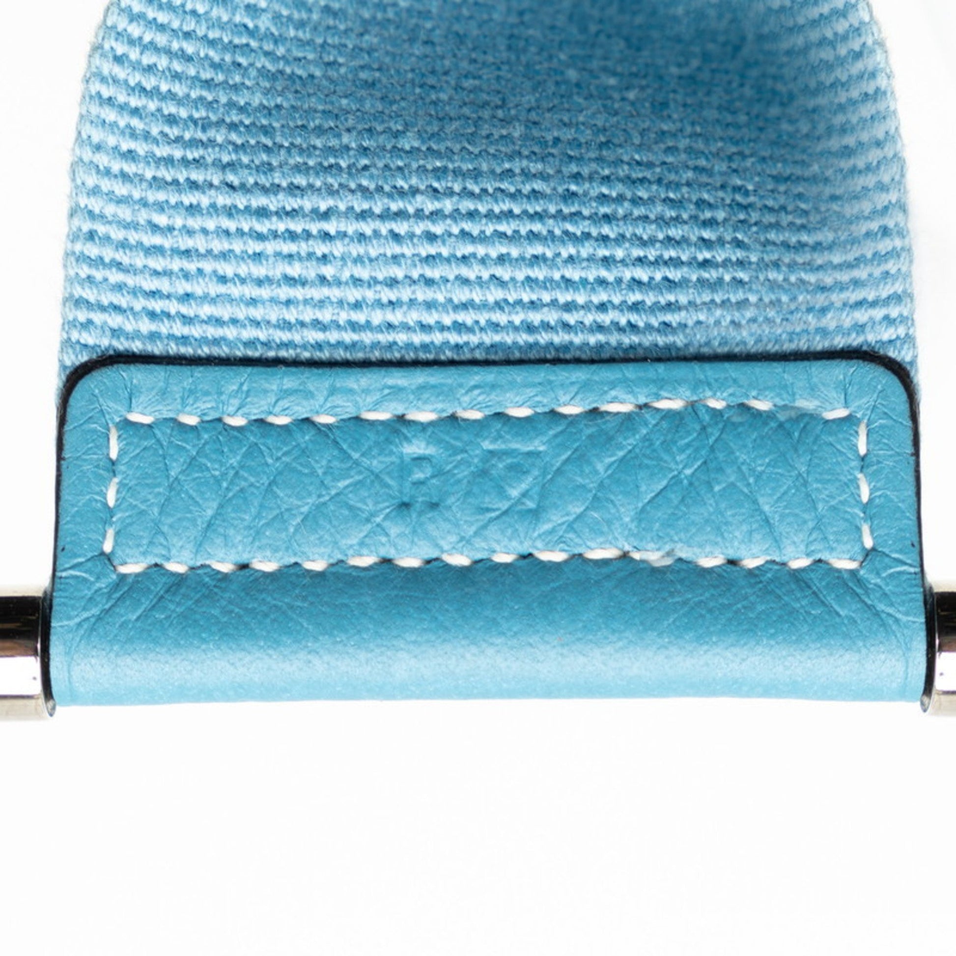 Hermès Tsako, Blue, Canvas, shoulder