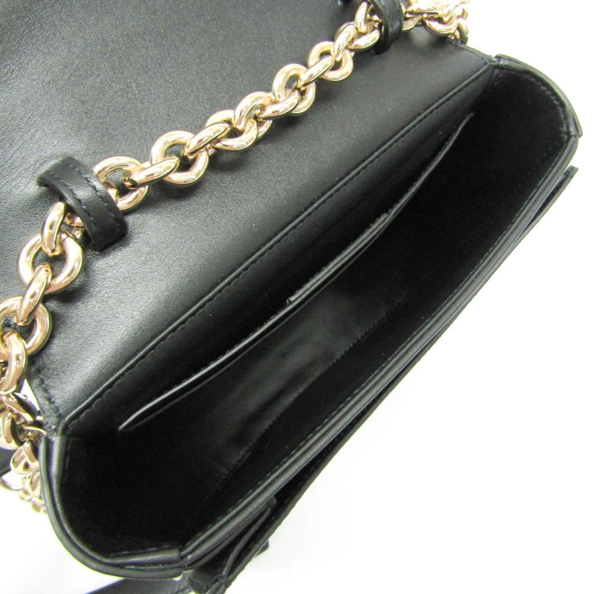 Salvatore Ferragamo Gancini, Black, Leather, shoulder