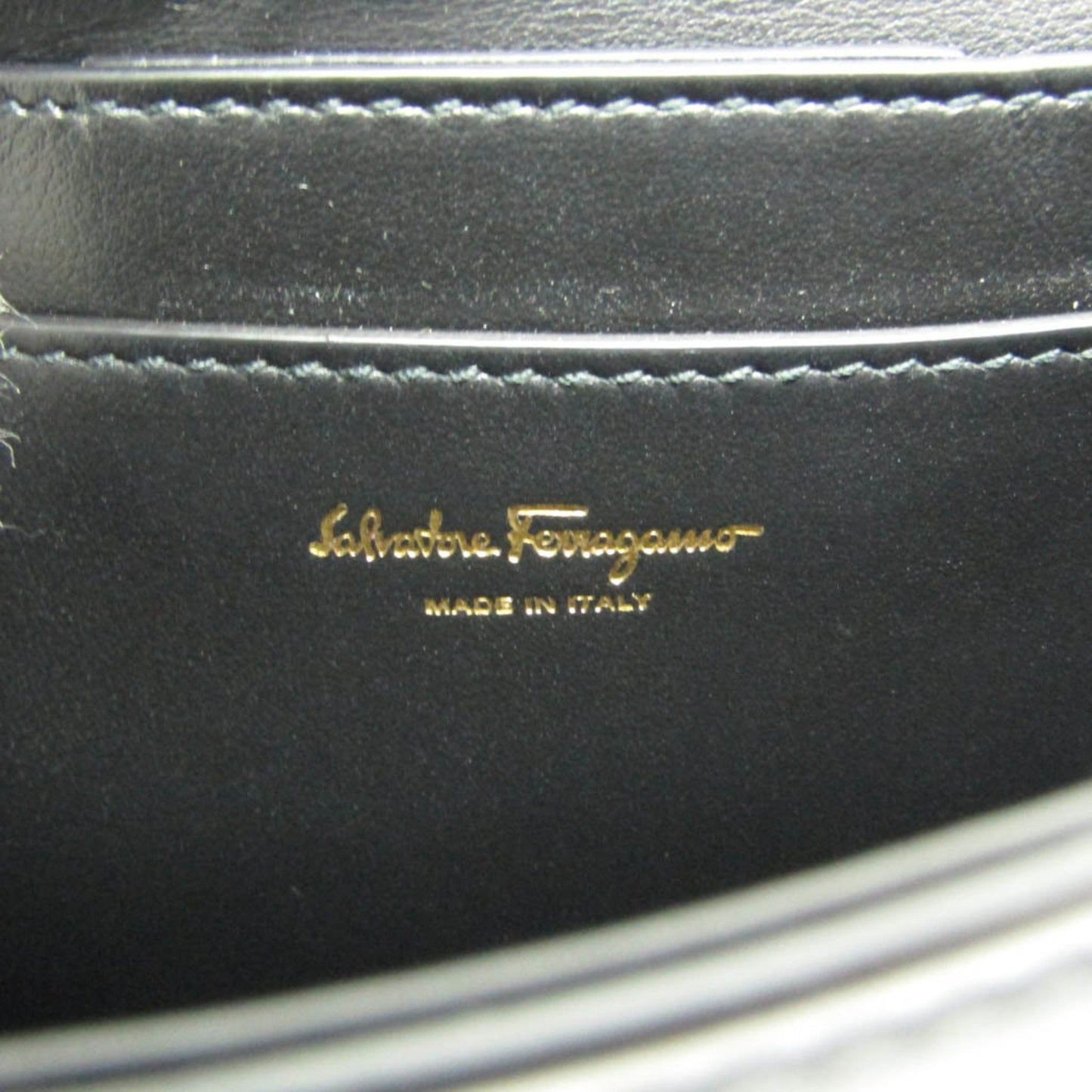 Salvatore Ferragamo Gancini, Black, Leather, shoulder