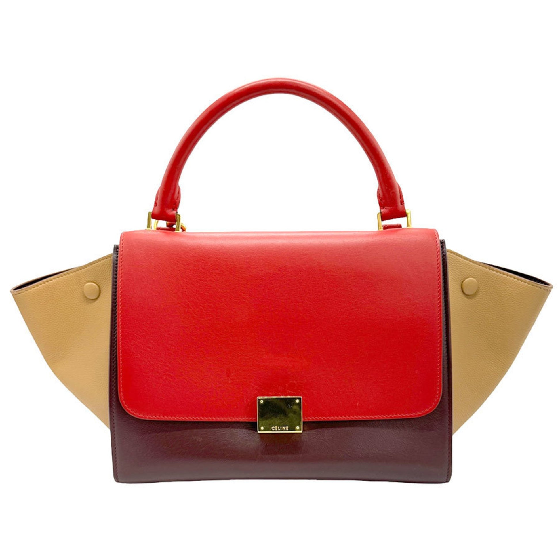 Celine Tricolor Trapeze Bag Leather, MULTICOLOUR, LEATHER, Handbag