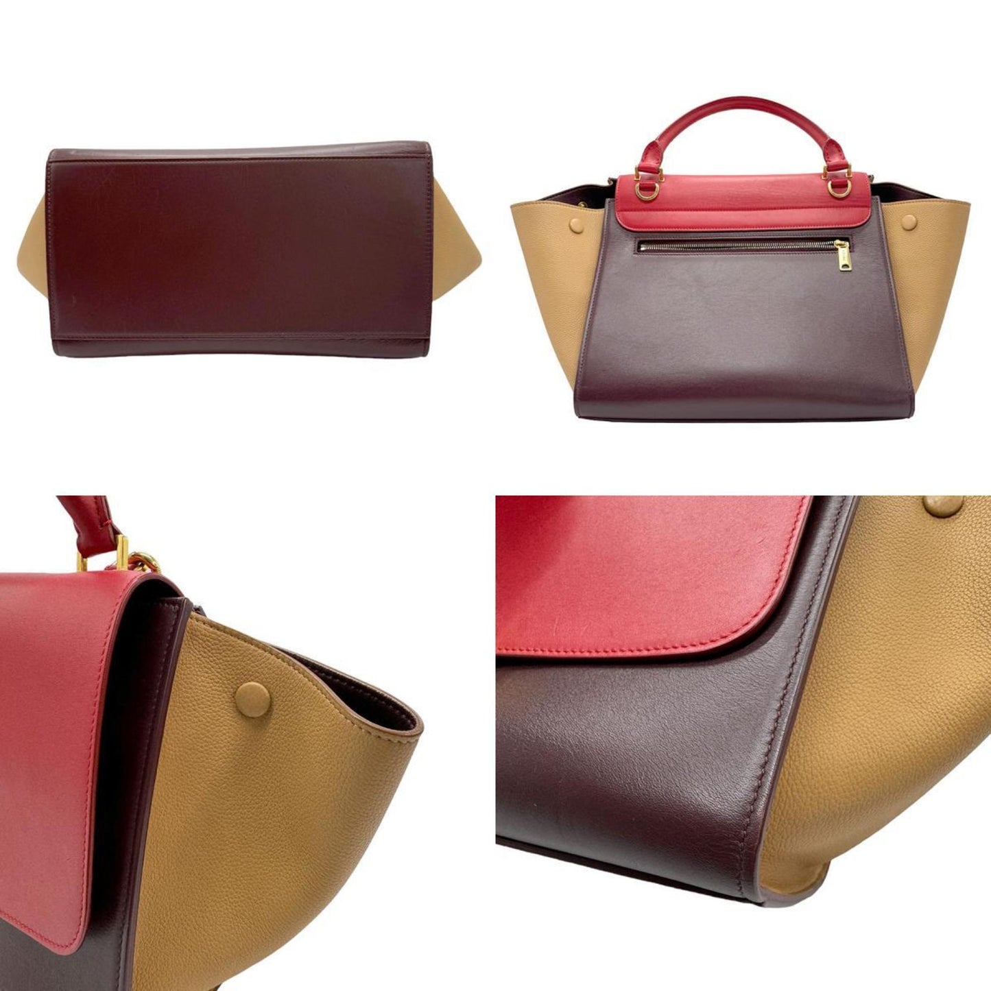 Celine Tricolor Trapeze Bag Leather, MULTICOLOUR, LEATHER, Handbag
