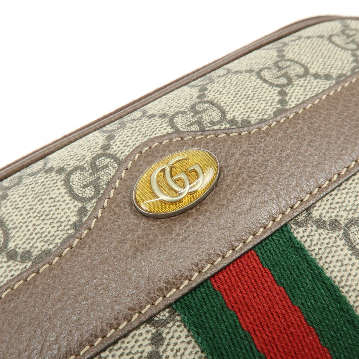 Gucci Ophidia GG Coated Canvas, Brown, Leather, Crossbody Bag
