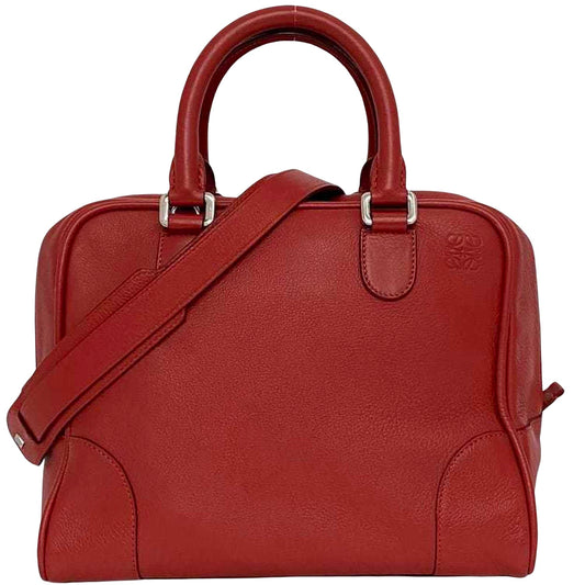Loewe Amazona 75, Red, Leather, handbag