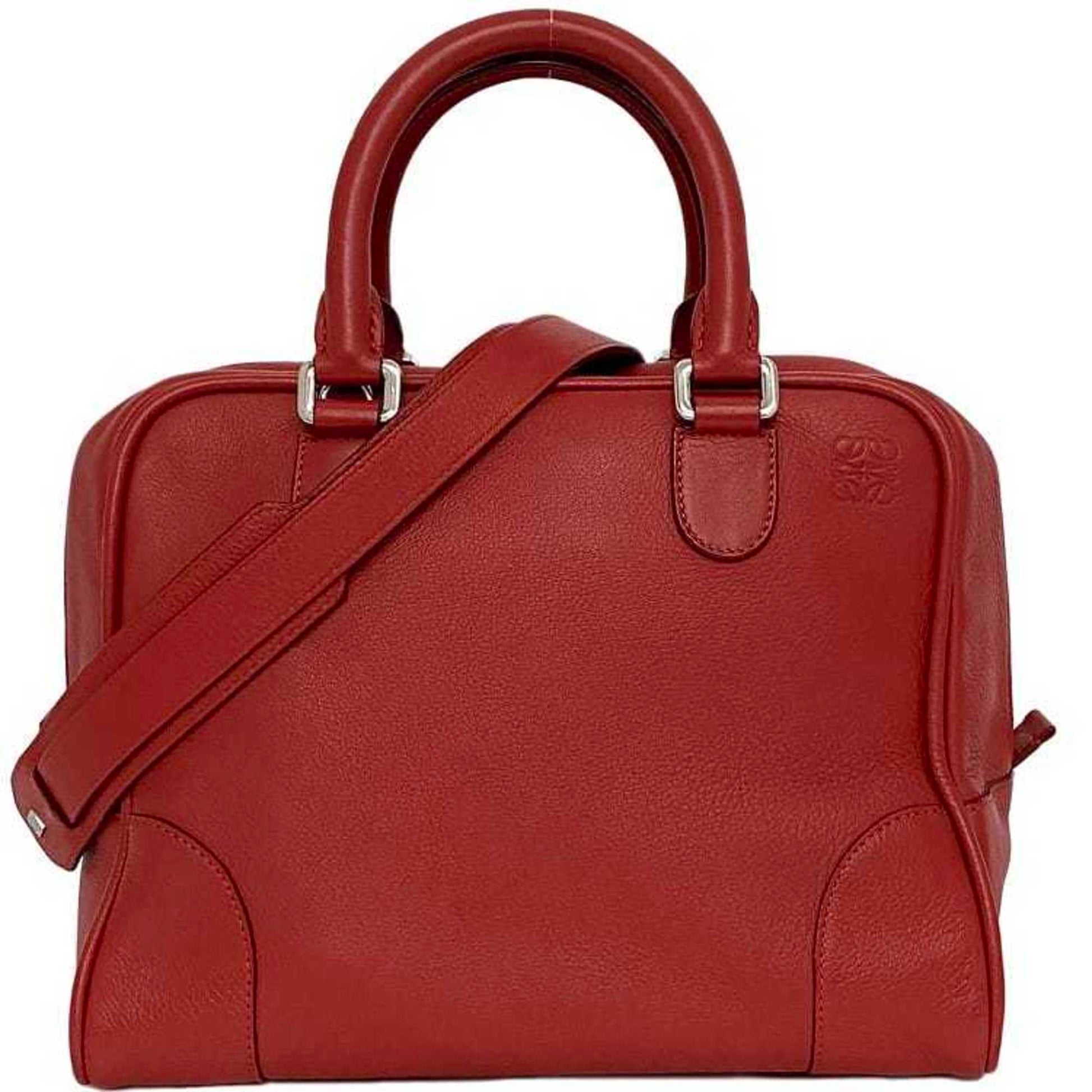 Loewe Amazona 75, Red, Leather, handbag