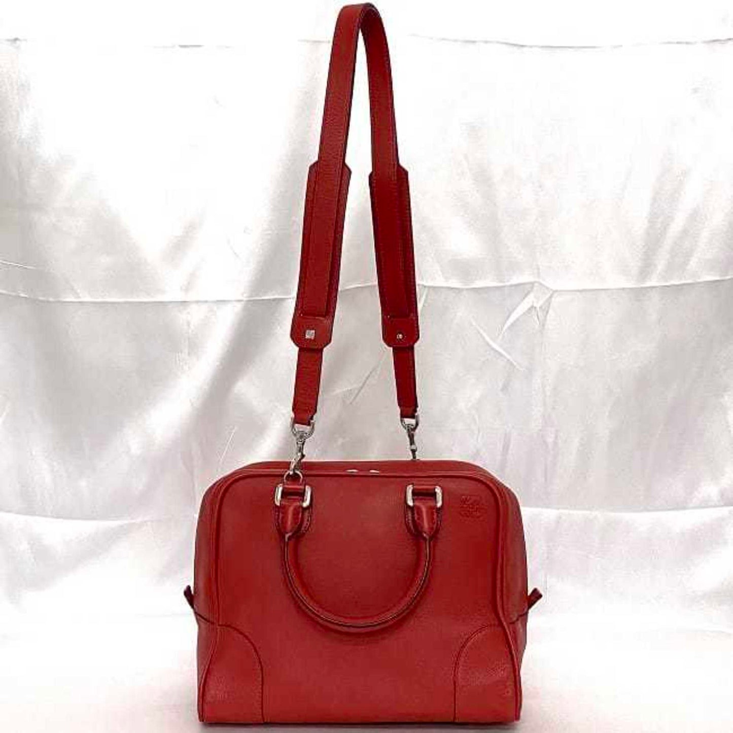 Loewe Amazona 75, Red, Leather, handbag
