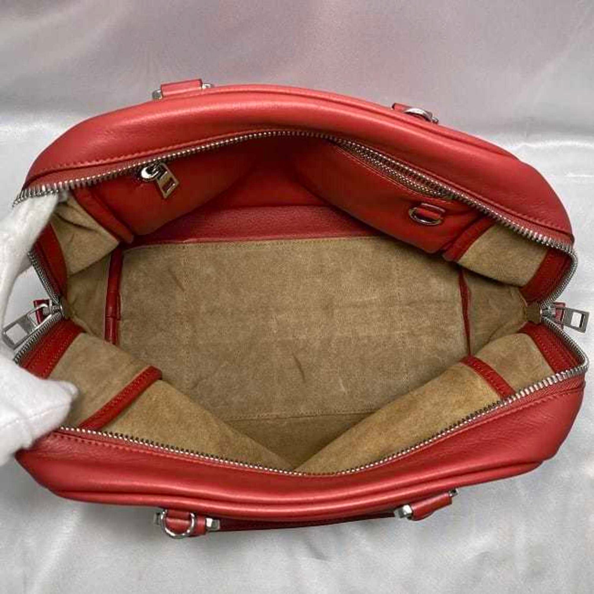 Loewe Amazona 75, Red, Leather, handbag