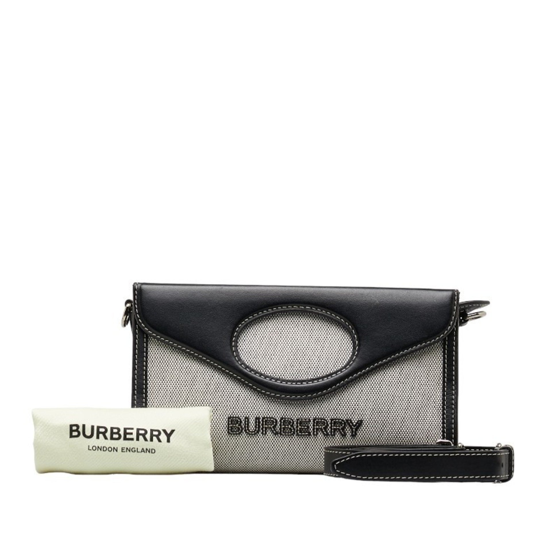 Burberry -, Black, Canvas, shoulder