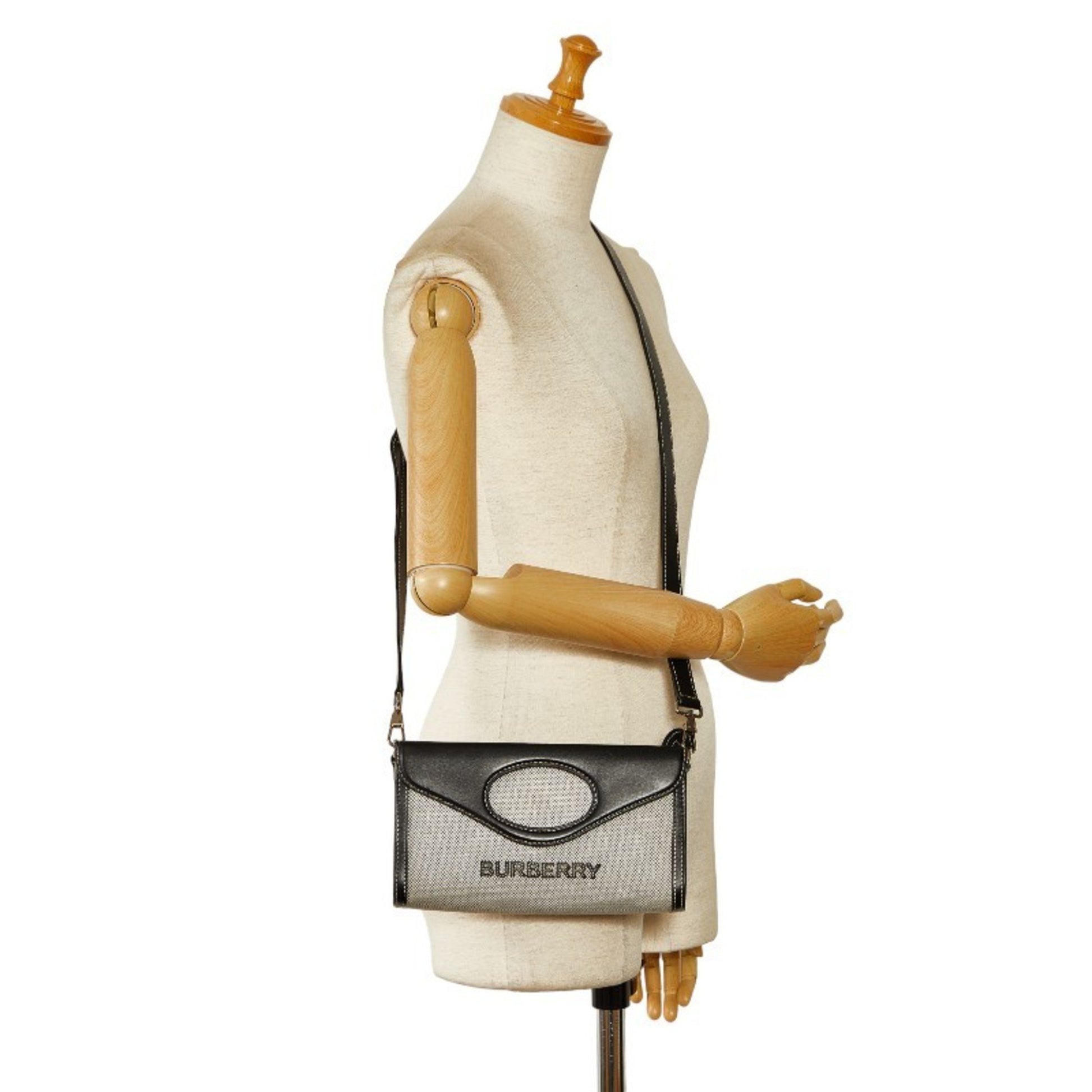 Burberry -, Black, Canvas, shoulder