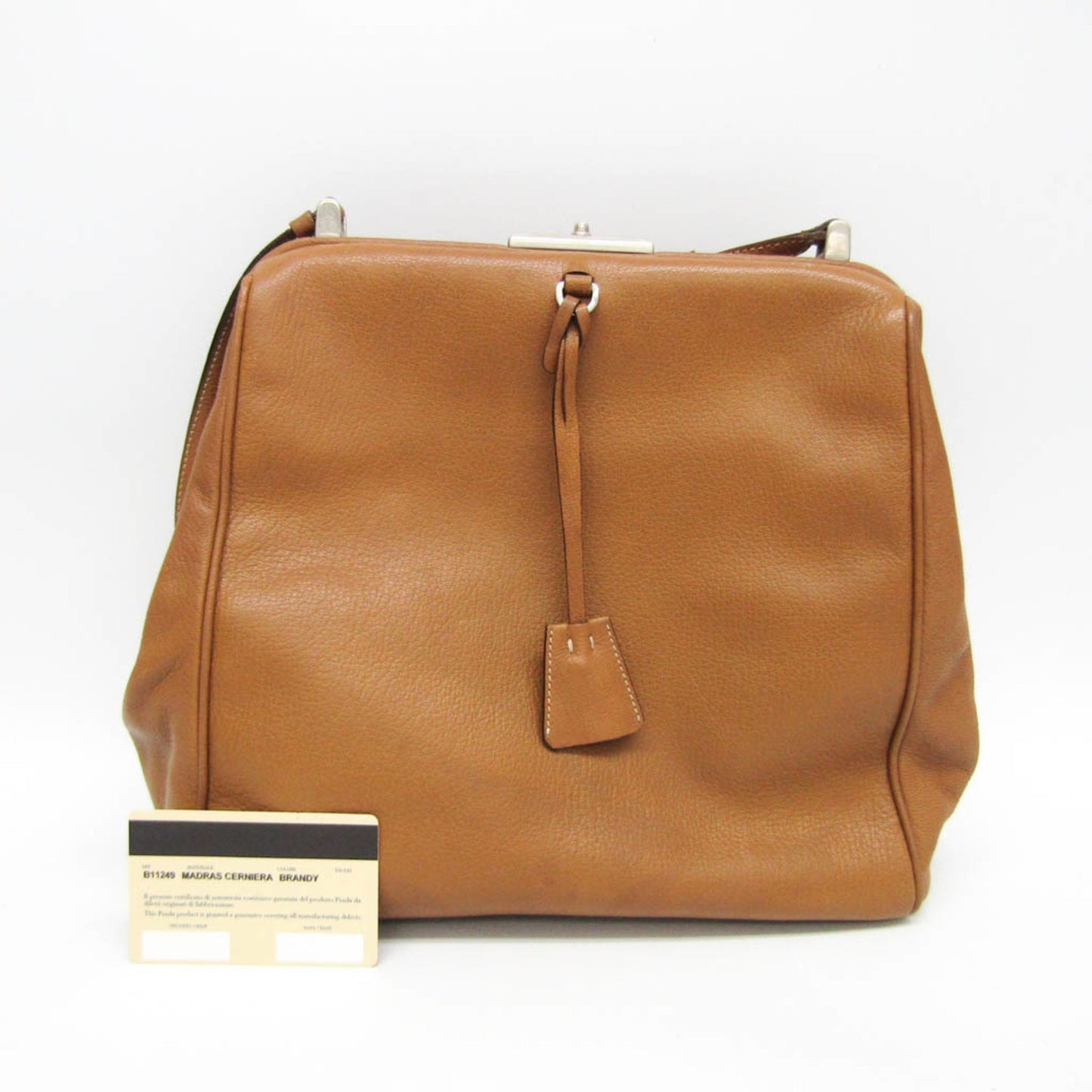 Prada Saffiano, Brown, Leather, shoulder