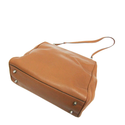 Prada Saffiano, Brown, Leather, shoulder