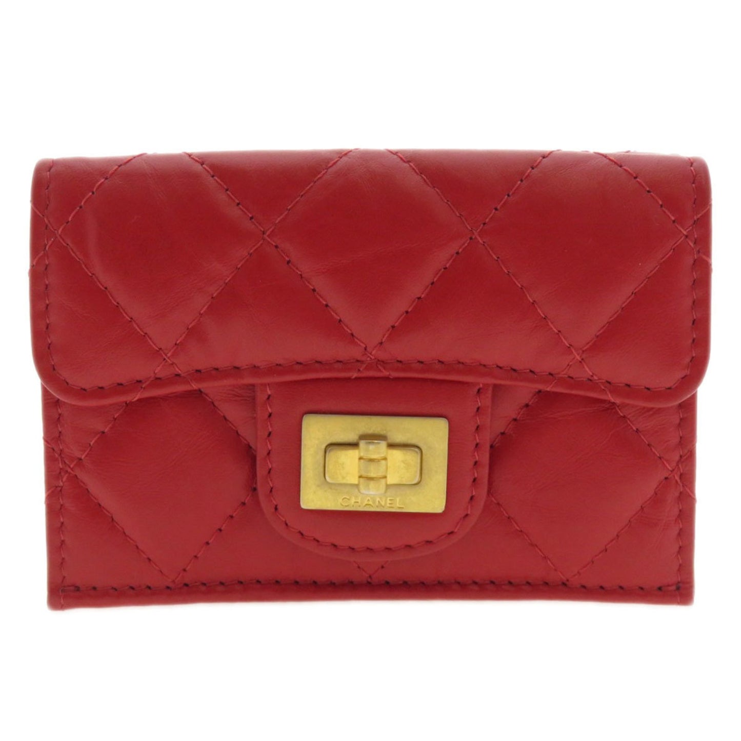Chanel Matelassé, Red, Leather, wallet