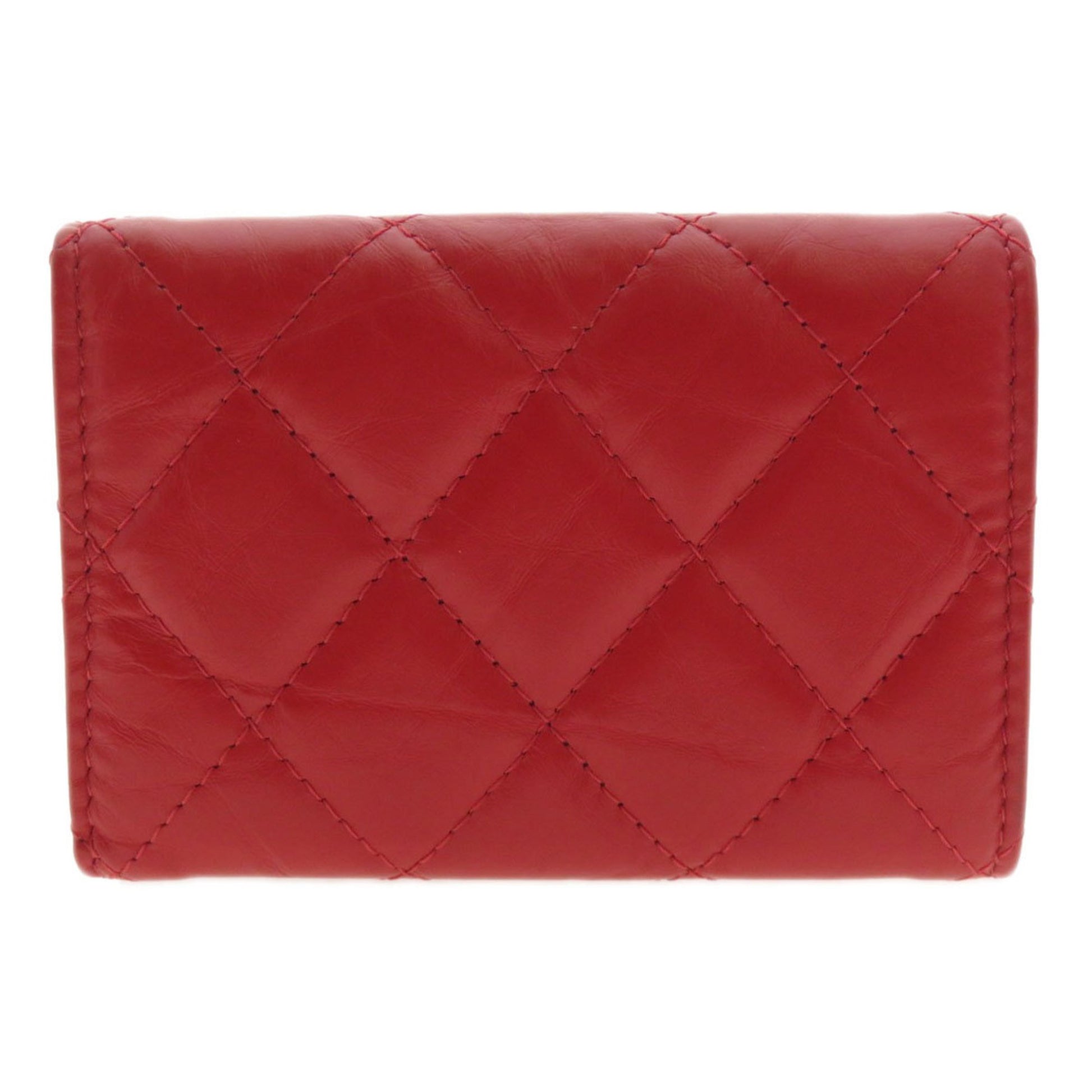 Chanel Matelassé, Red, Leather, wallet