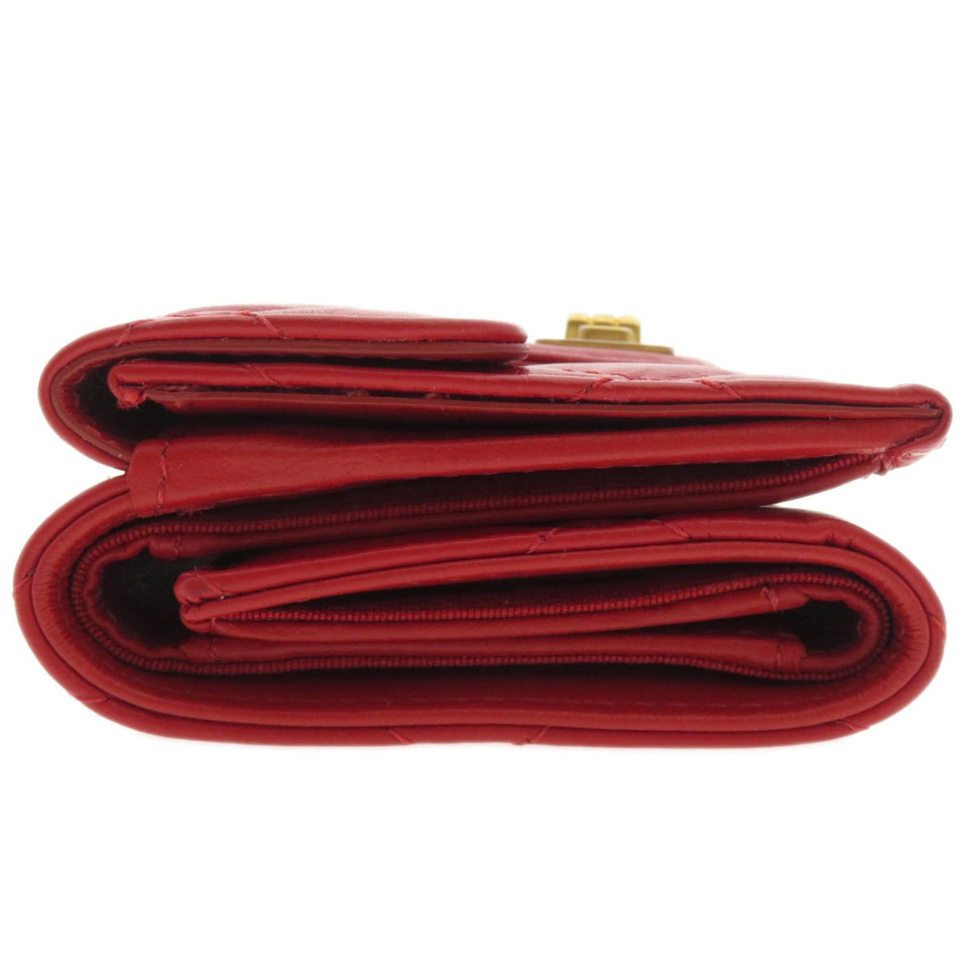 Chanel Matelassé, Red, Leather, wallet