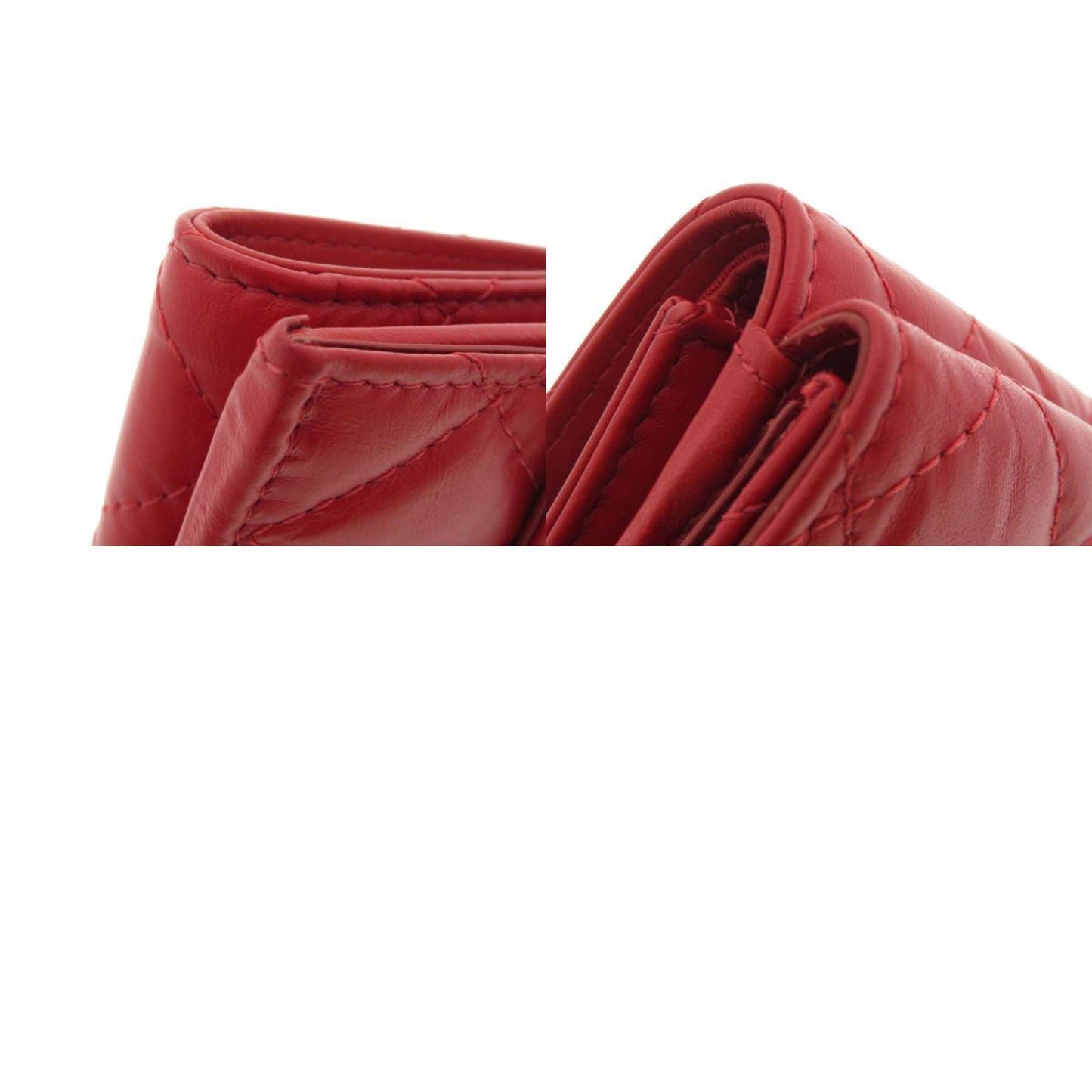 Chanel Matelassé, Red, Leather, wallet