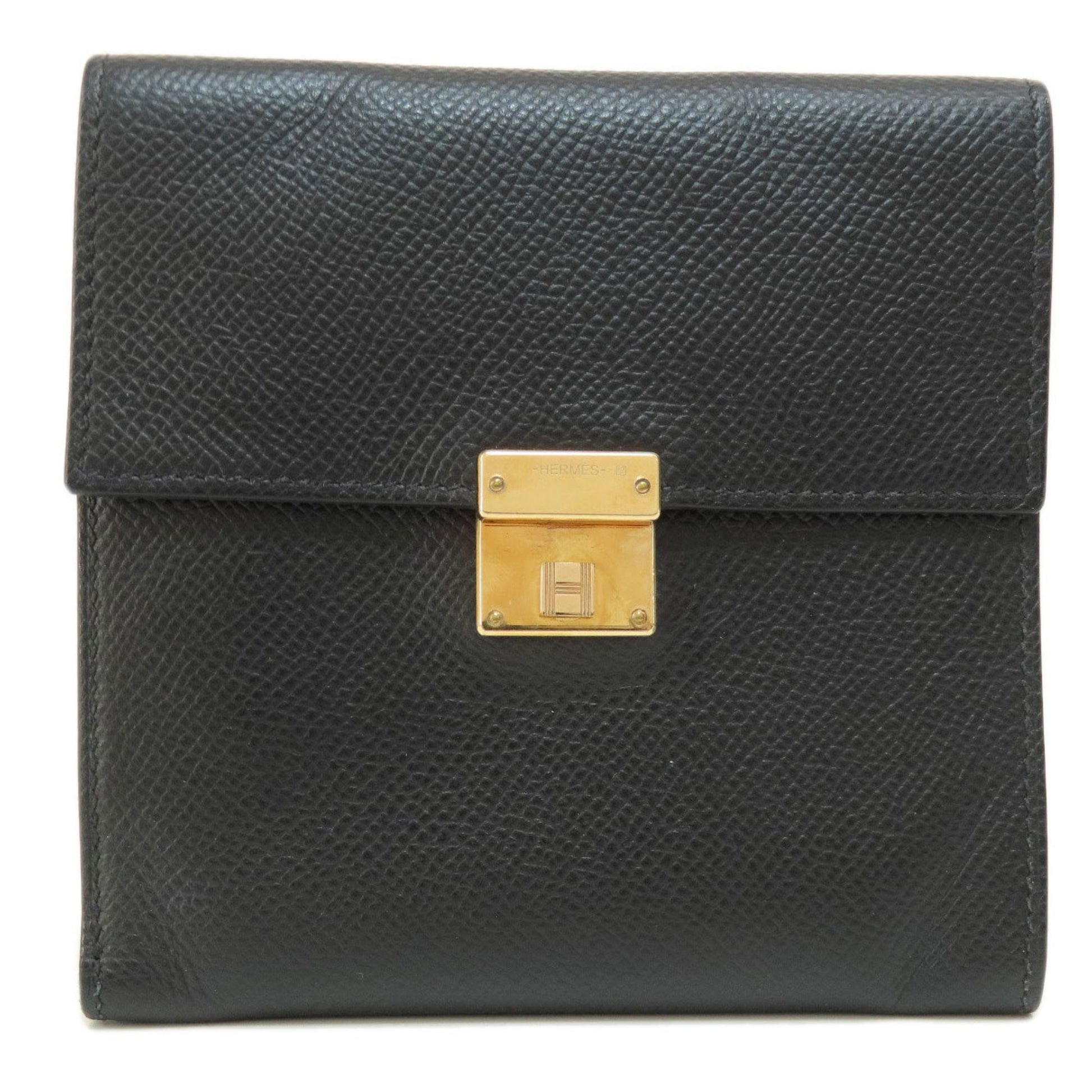 Hermès Clic 12, Black, Leather, wallet