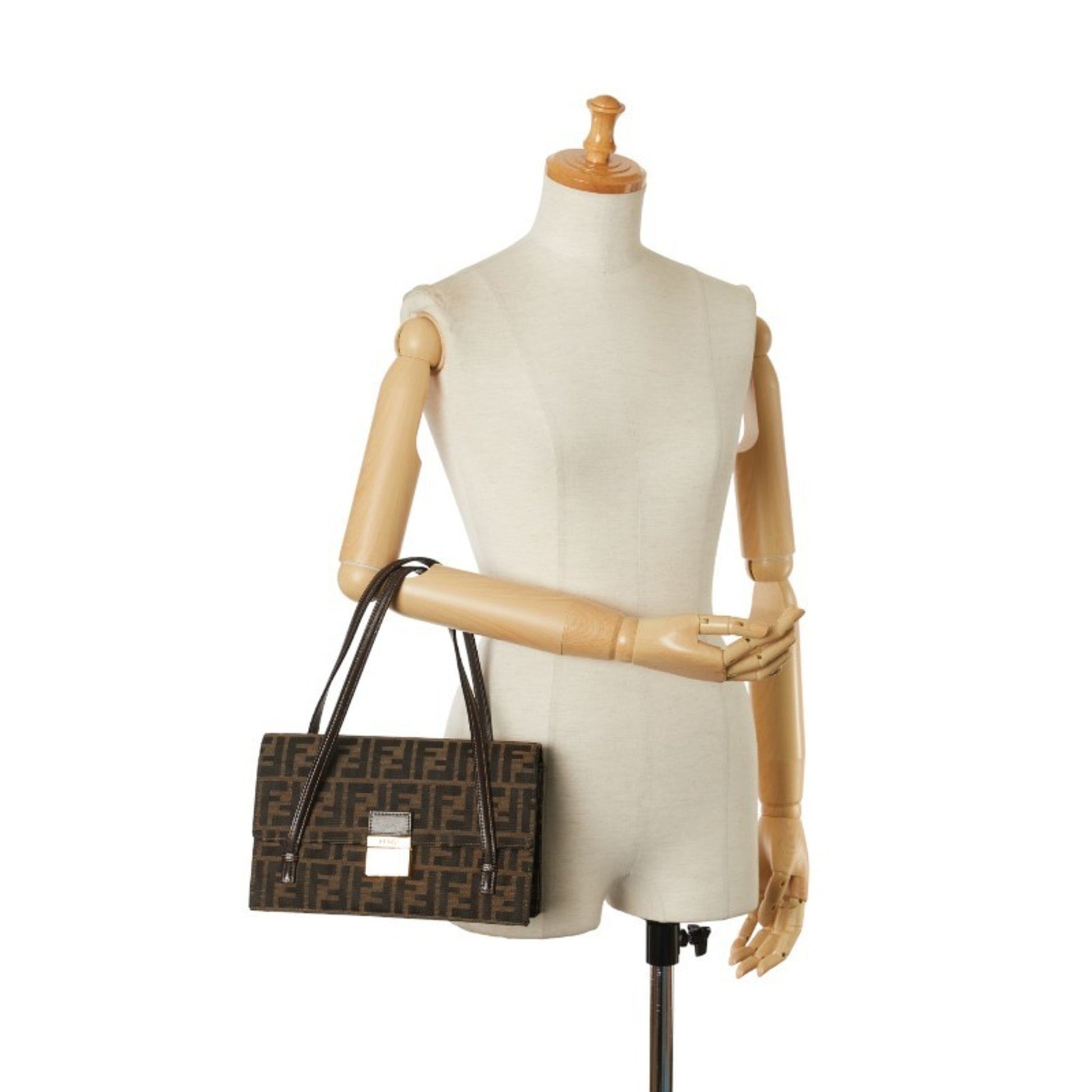 Fendi Zucca, Brown, Canvas, handbag