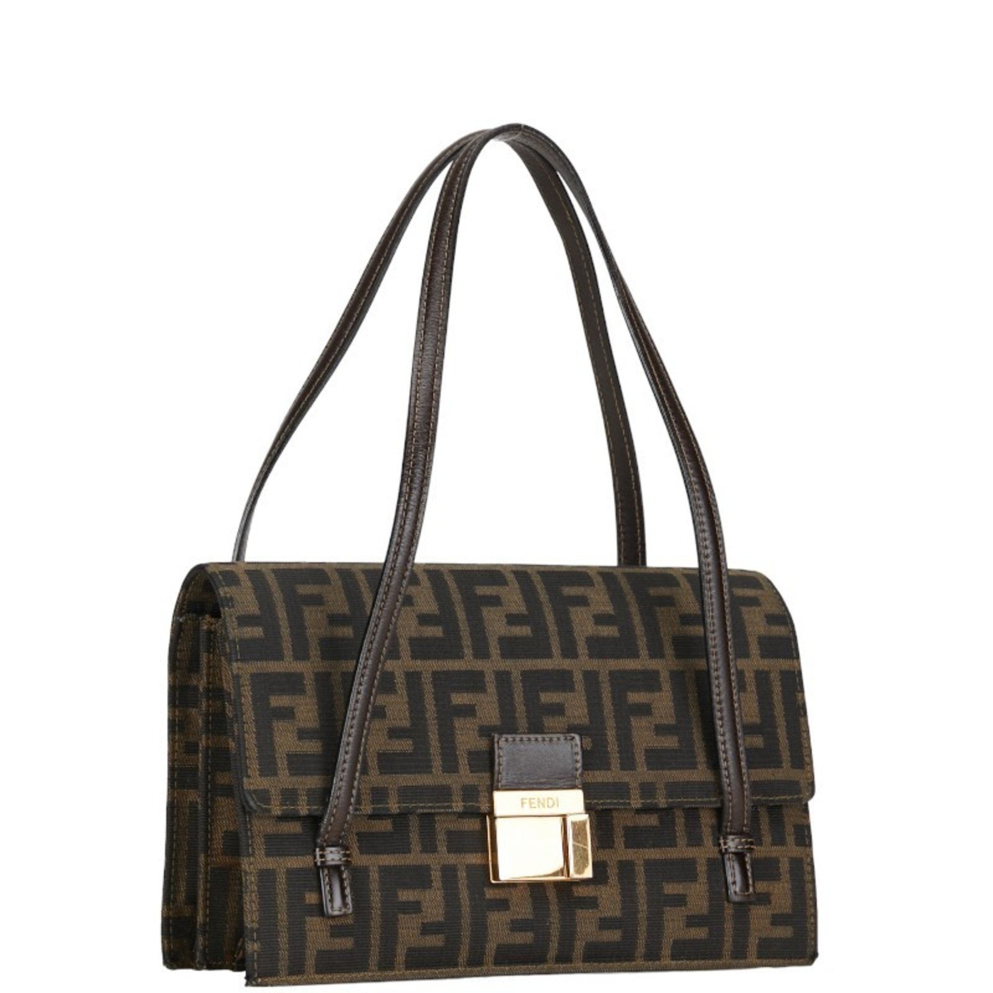 Fendi Zucca, Brown, Canvas, handbag