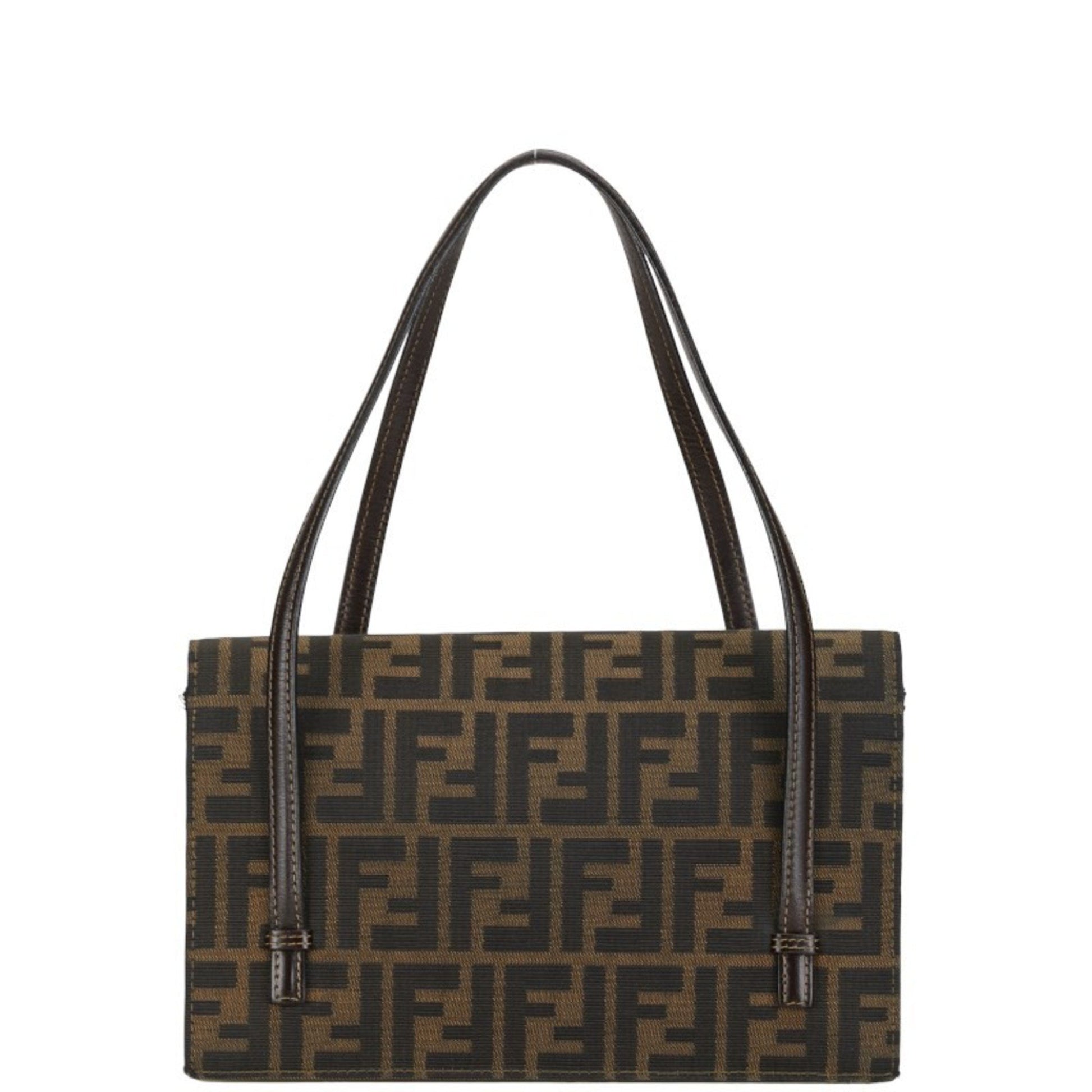 Fendi Zucca, Brown, Canvas, handbag