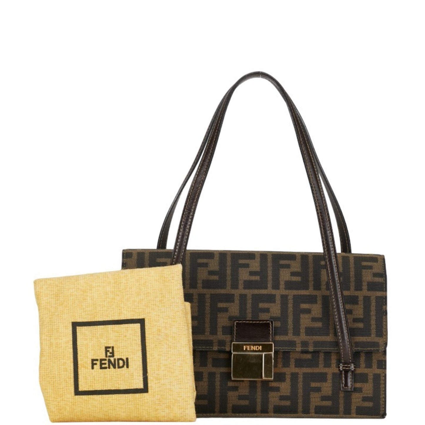 Fendi Zucca, Brown, Canvas, handbag