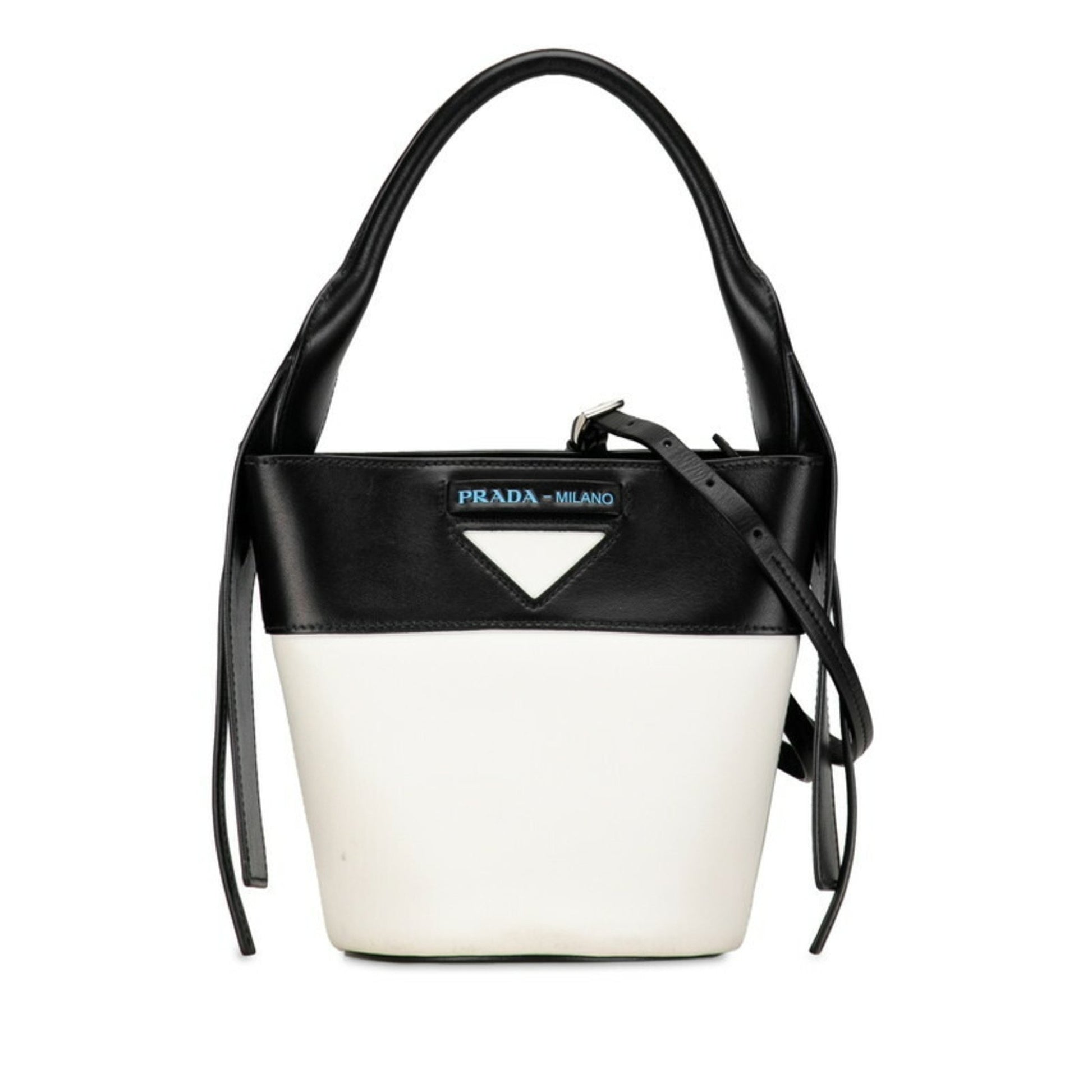 Prada Ouverture, White, Leather, shoulder