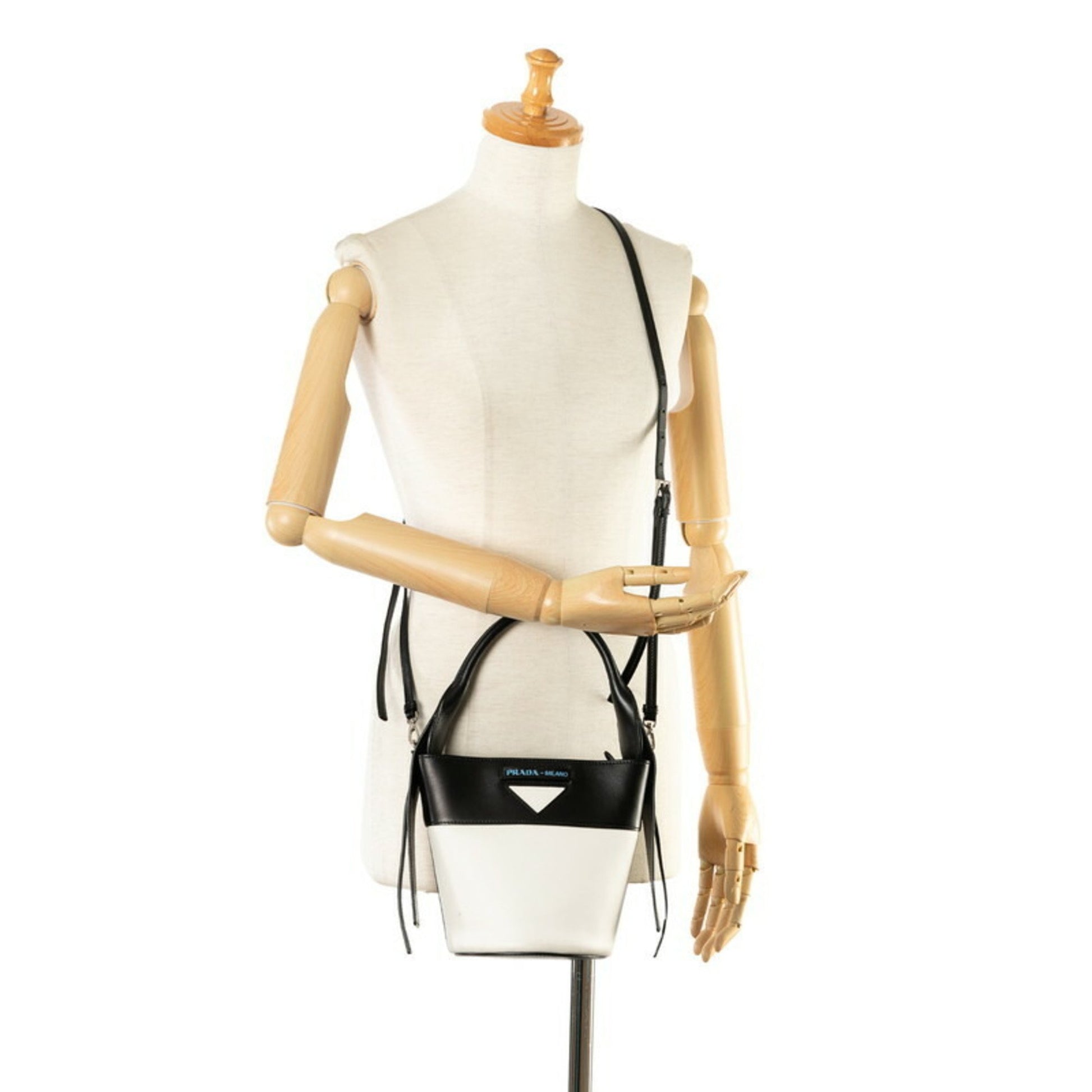 Prada Ouverture, White, Leather, shoulder
